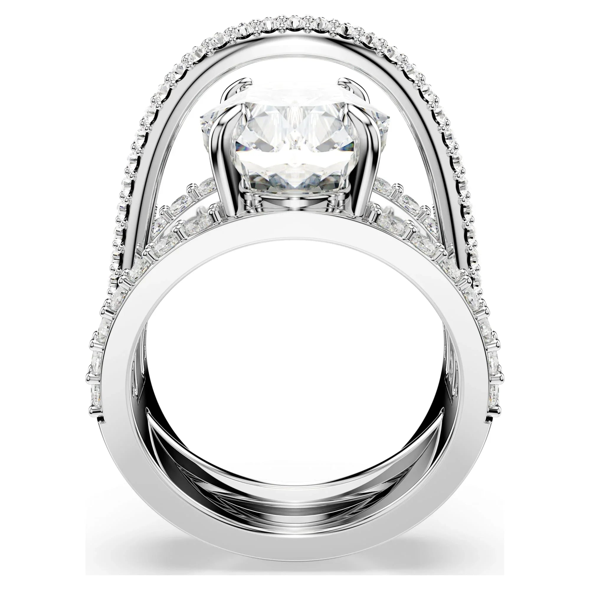 Swarovski gyűrű - Hiperbola - Különféle méretek - Fehér és ezüst nézet 4