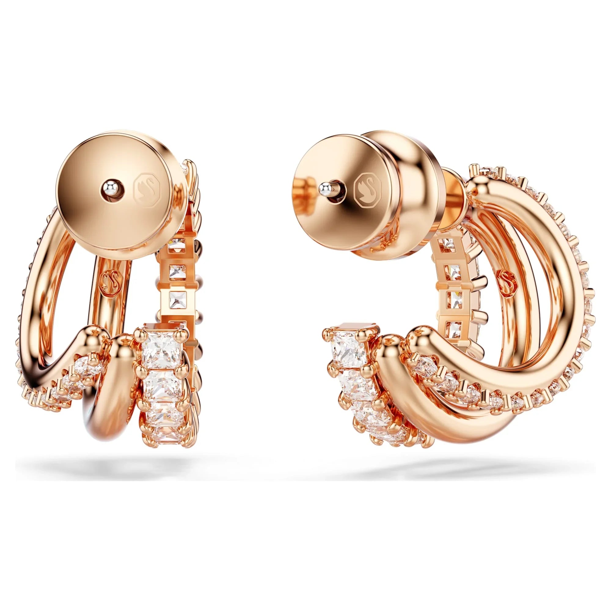 Brincos femininos Hyperbola Twist rosa branca - Swarovski view 3