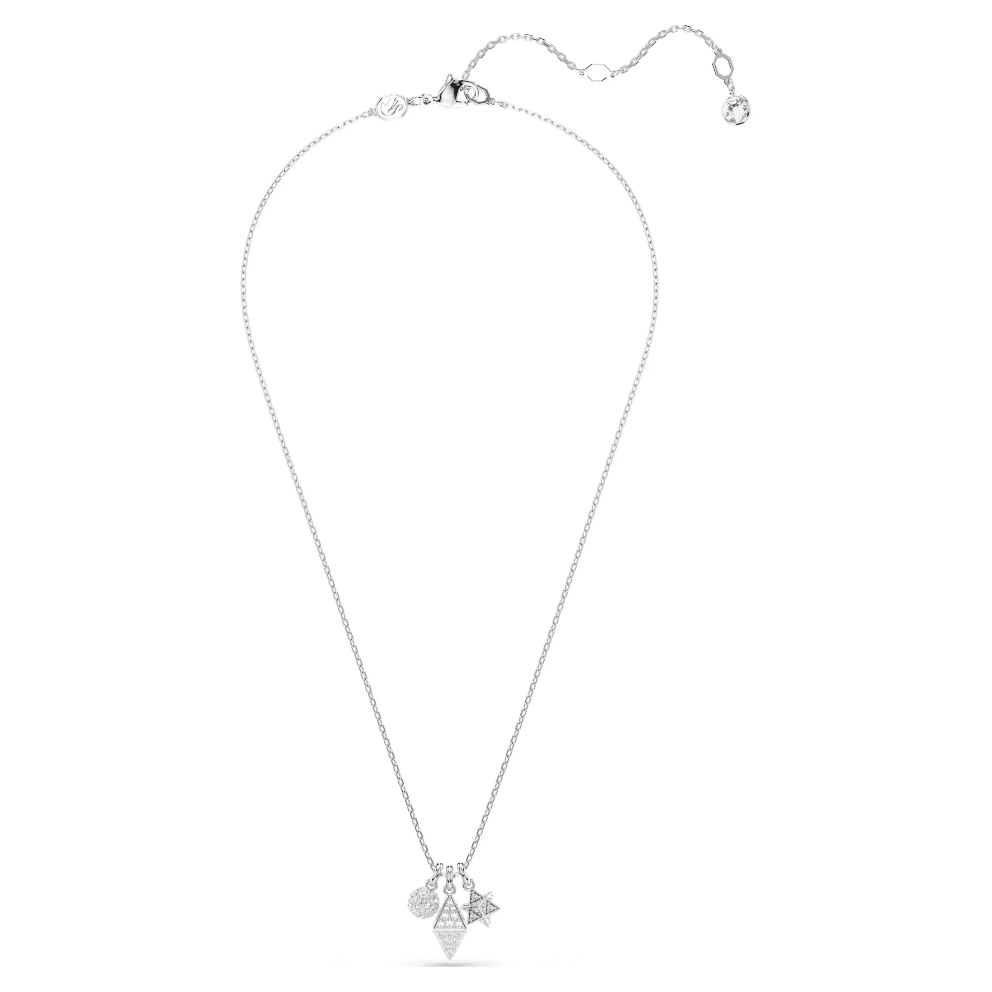 Swarovski hanger - Dextera - Rond geslepen - Wit & Zilver weergave 2