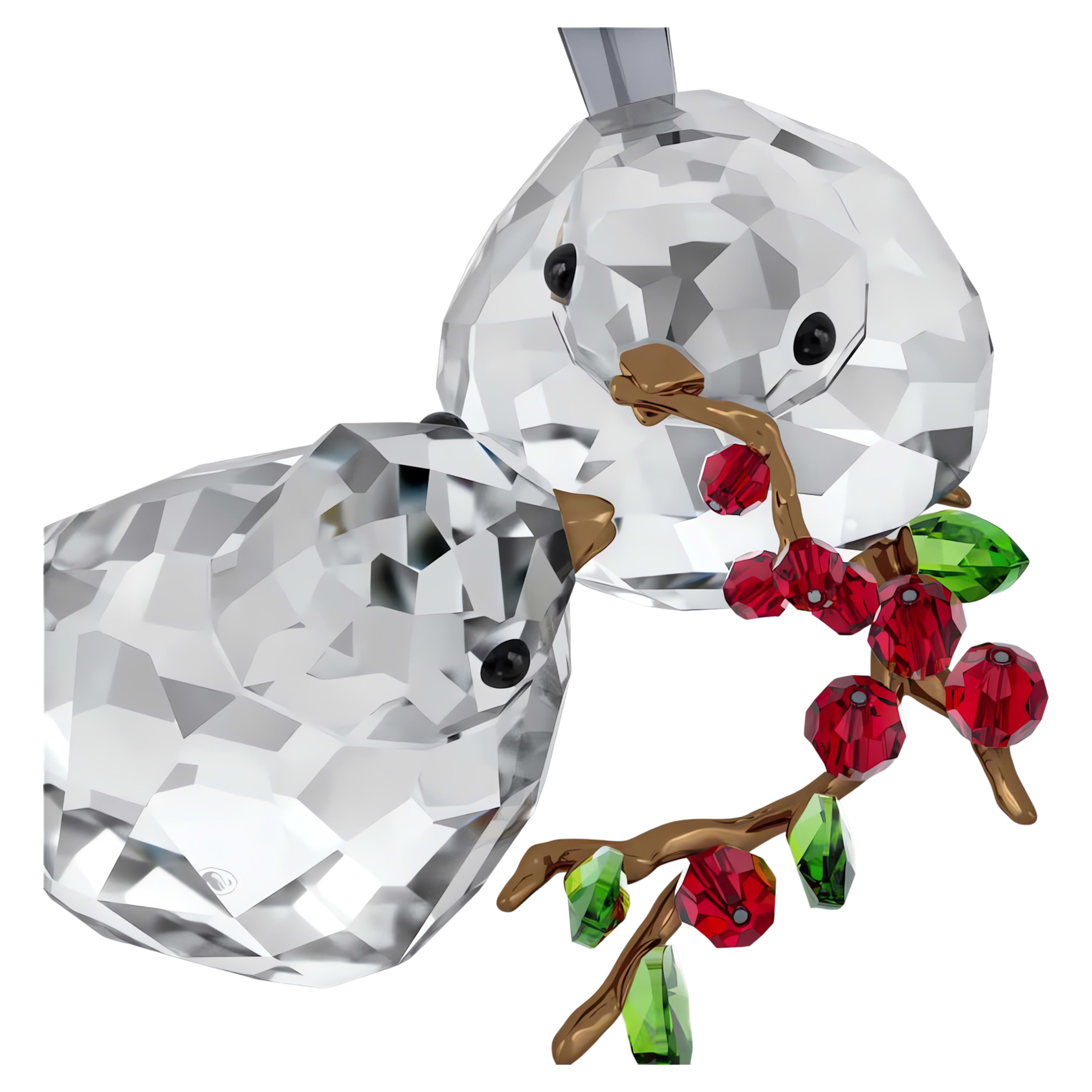 Idyllia Bird Couple Figurine with Berries – Swarovski