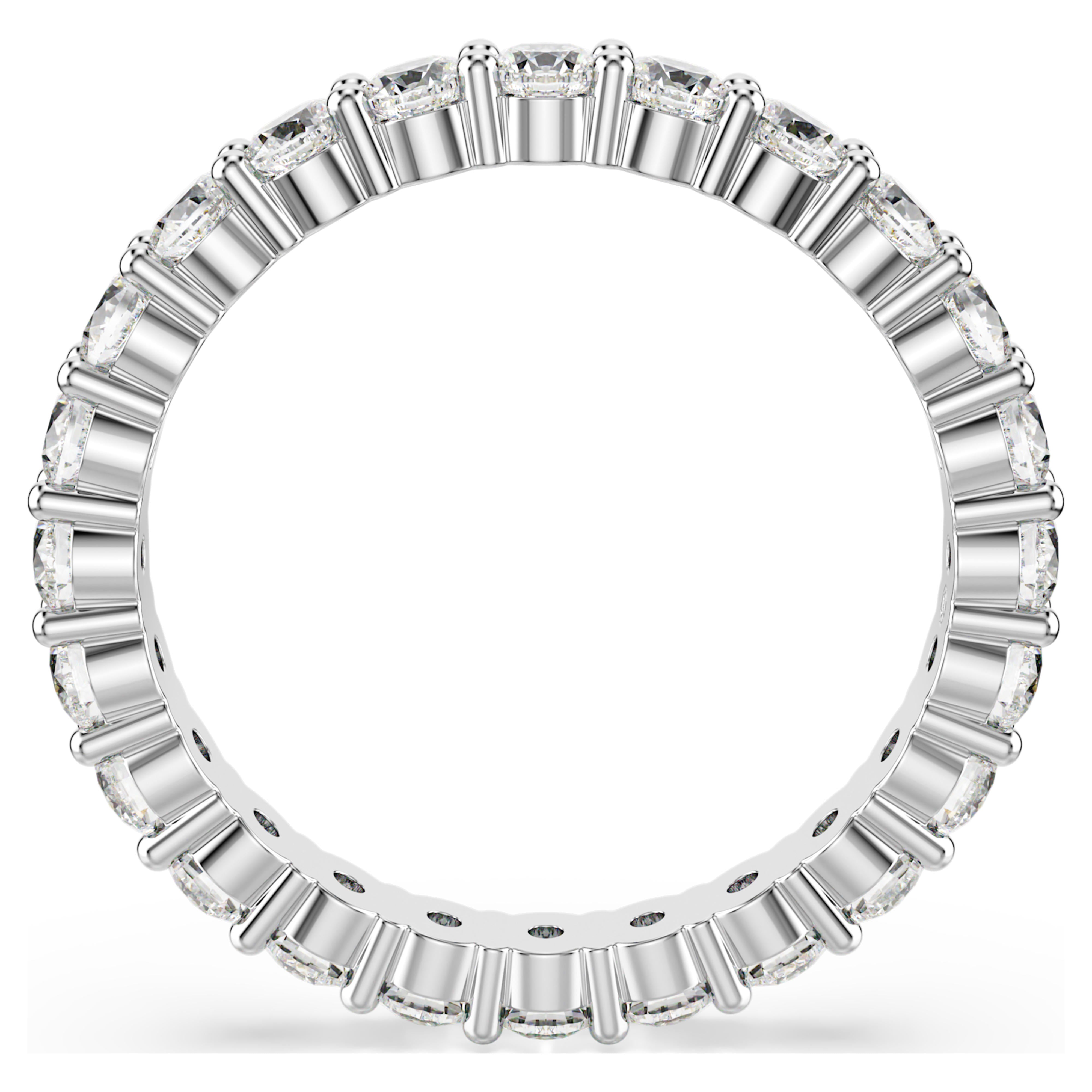 Matrix Women's Ring Round White Silver – Swarovski