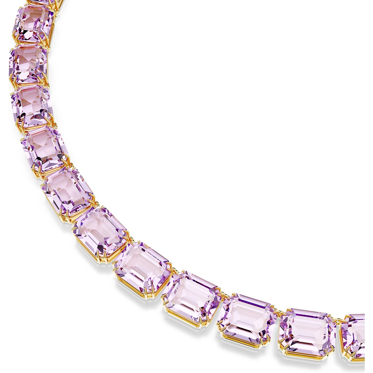 Millenia Achteckige Tennishalskette Lila Gold – Swarovski