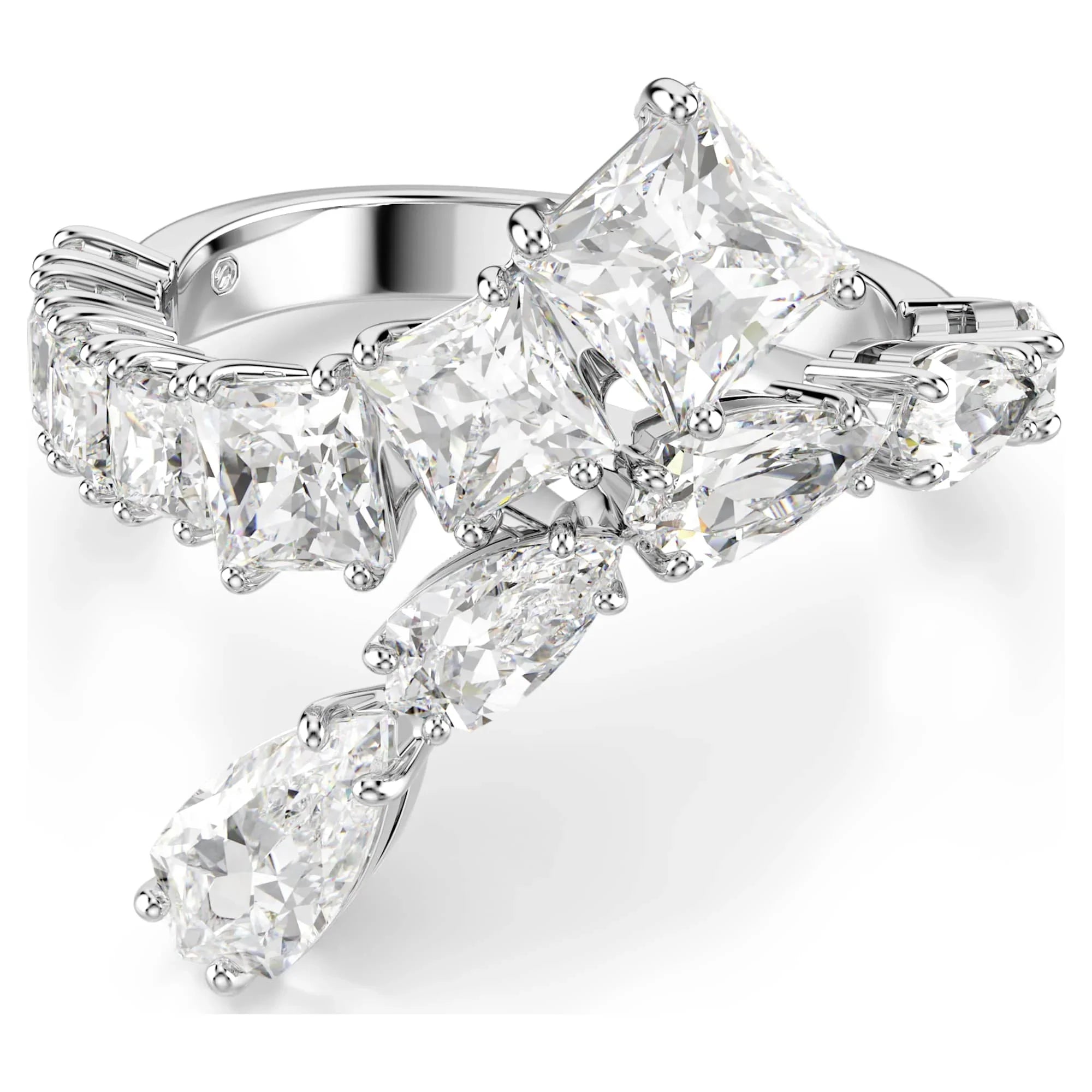 Anel Swarovski - Matrix - Vários tamanhos - Branco e Prata