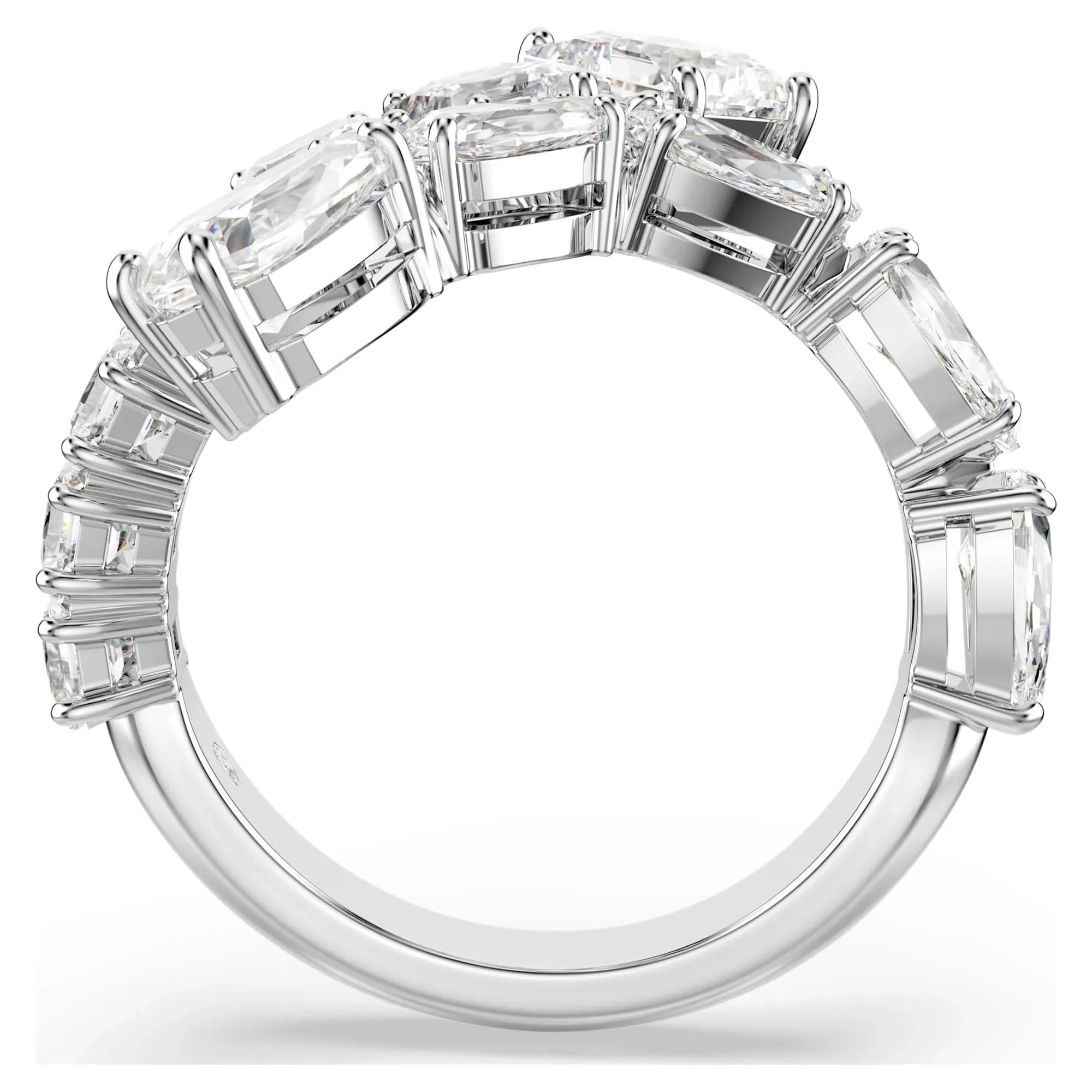 Anel Swarovski - Matrix - Vários tamanhos - Branco e prata vista 4
