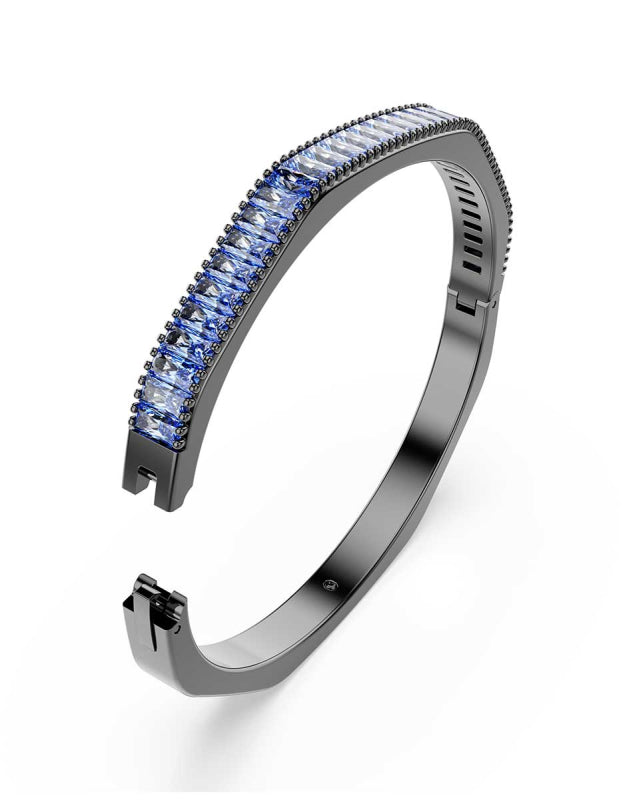 Matrix Women's Bracelet Ruthenium Blue Bangle – Swarovski