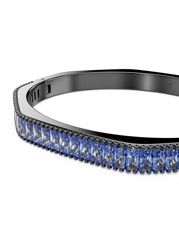 Matrix Women's Bracelet Ruthenium Blue Bangle – Swarovski