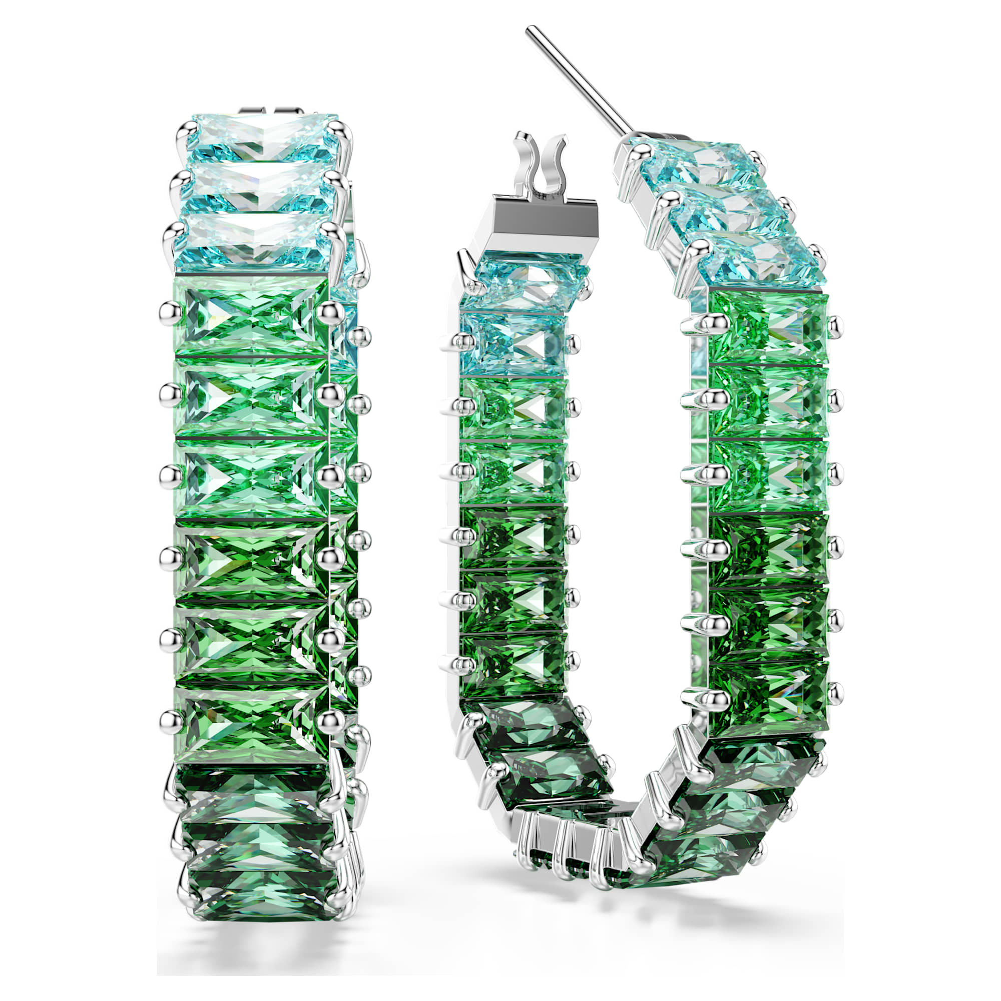 Pendientes Mujer Matrix Plata Verde – Swarovski