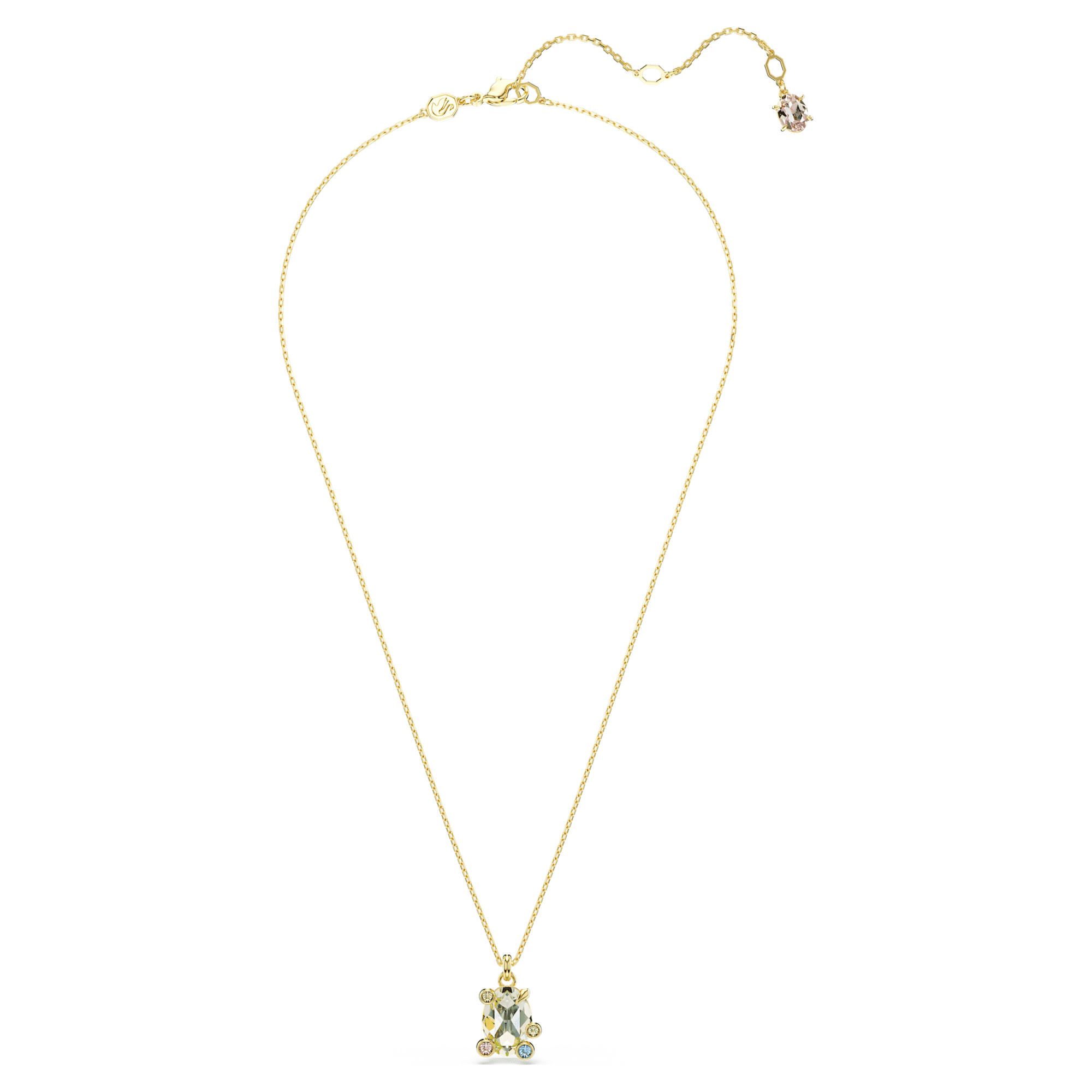 Goldfarbener mehrfarbiger Gema-Anhänger – Swarovski