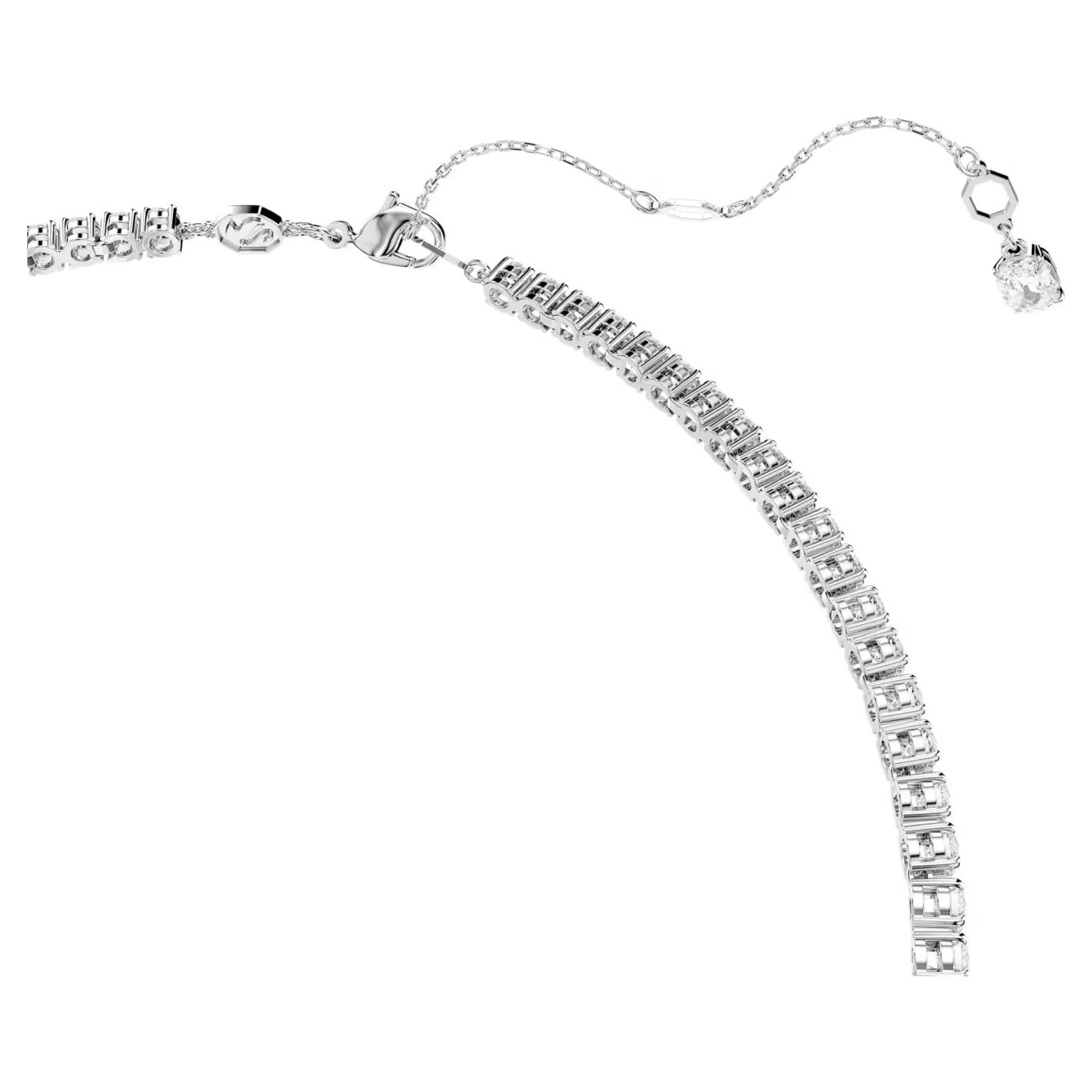 Matrix Y Necklace Round White Silver – Swarovski