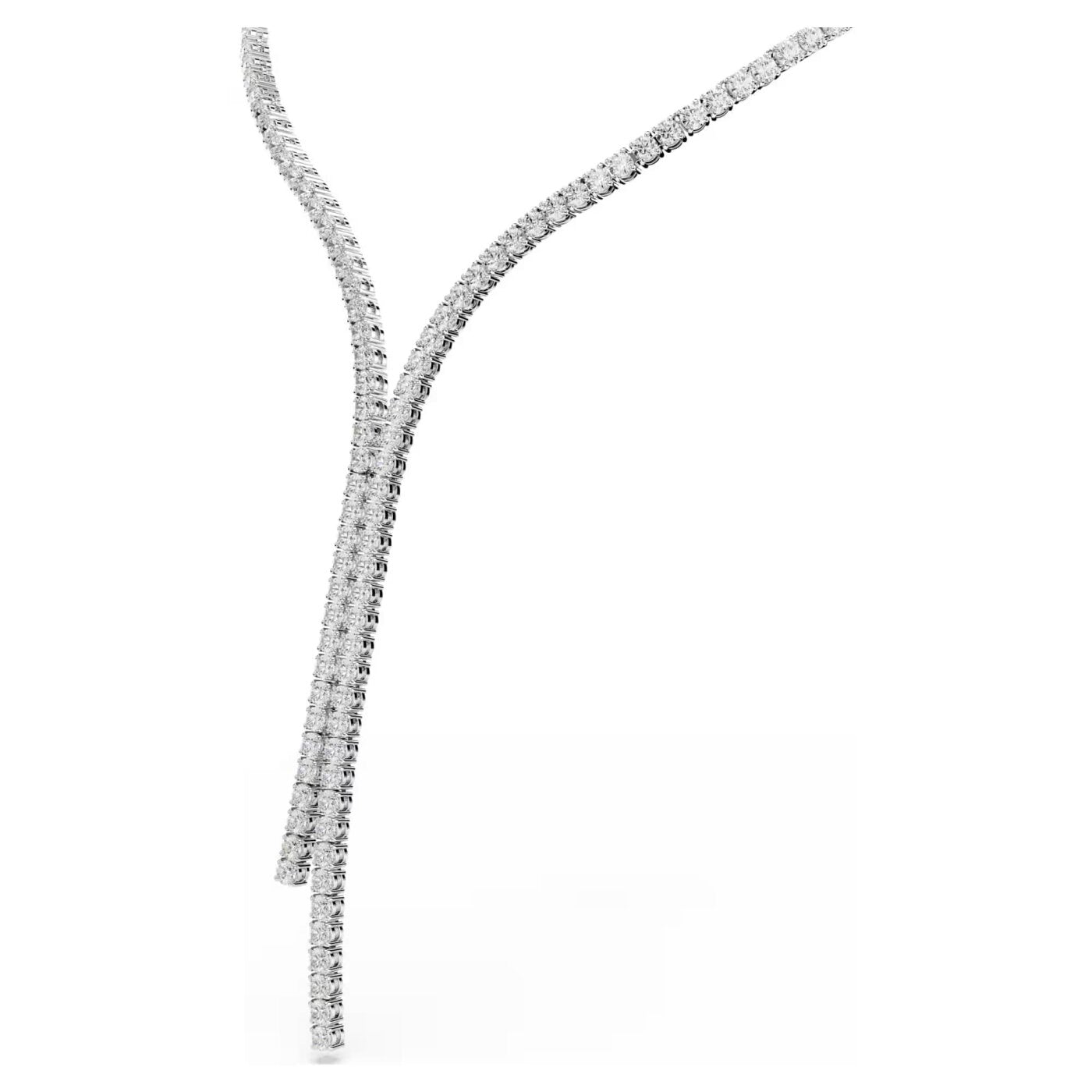 Matrix Y Necklace Round White Silver – Swarovski