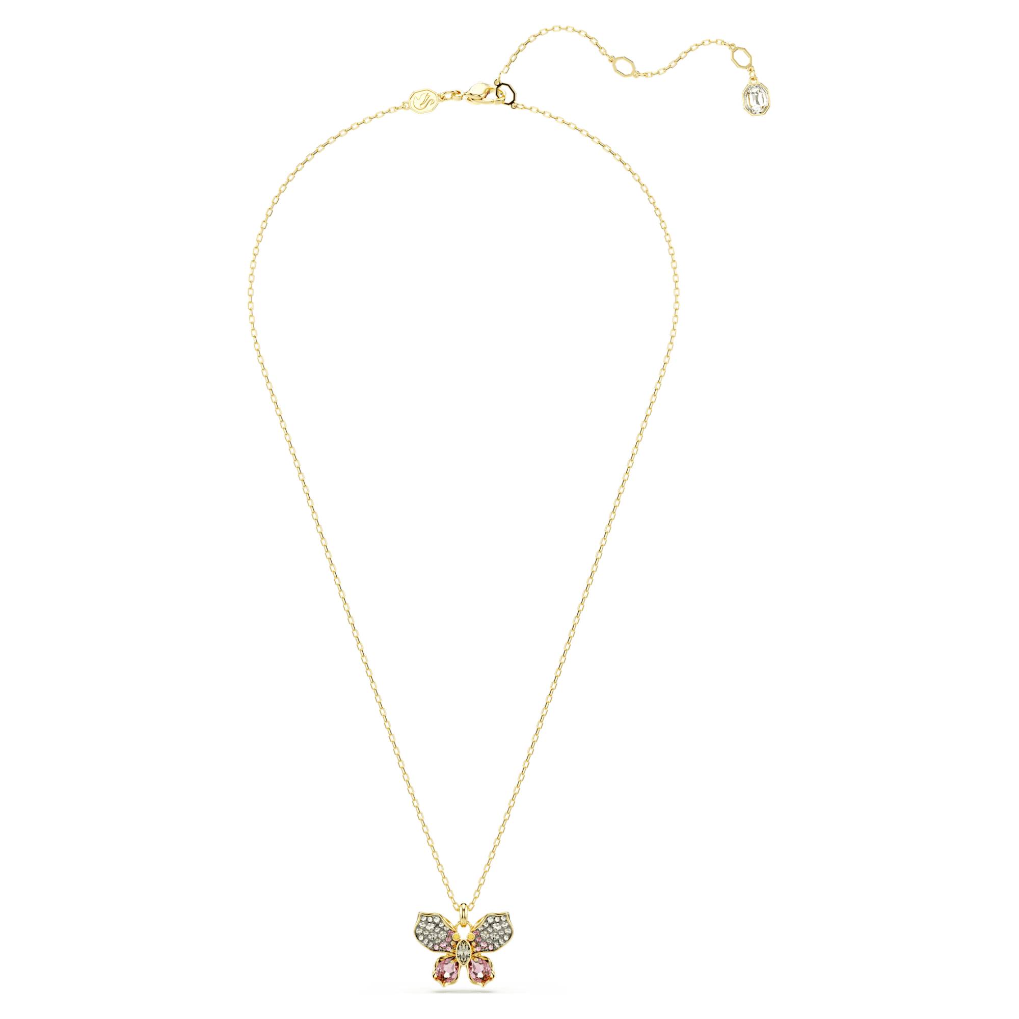 Idyllia Pavé Butterfly Pendant Multicolor Gold – Swarovski