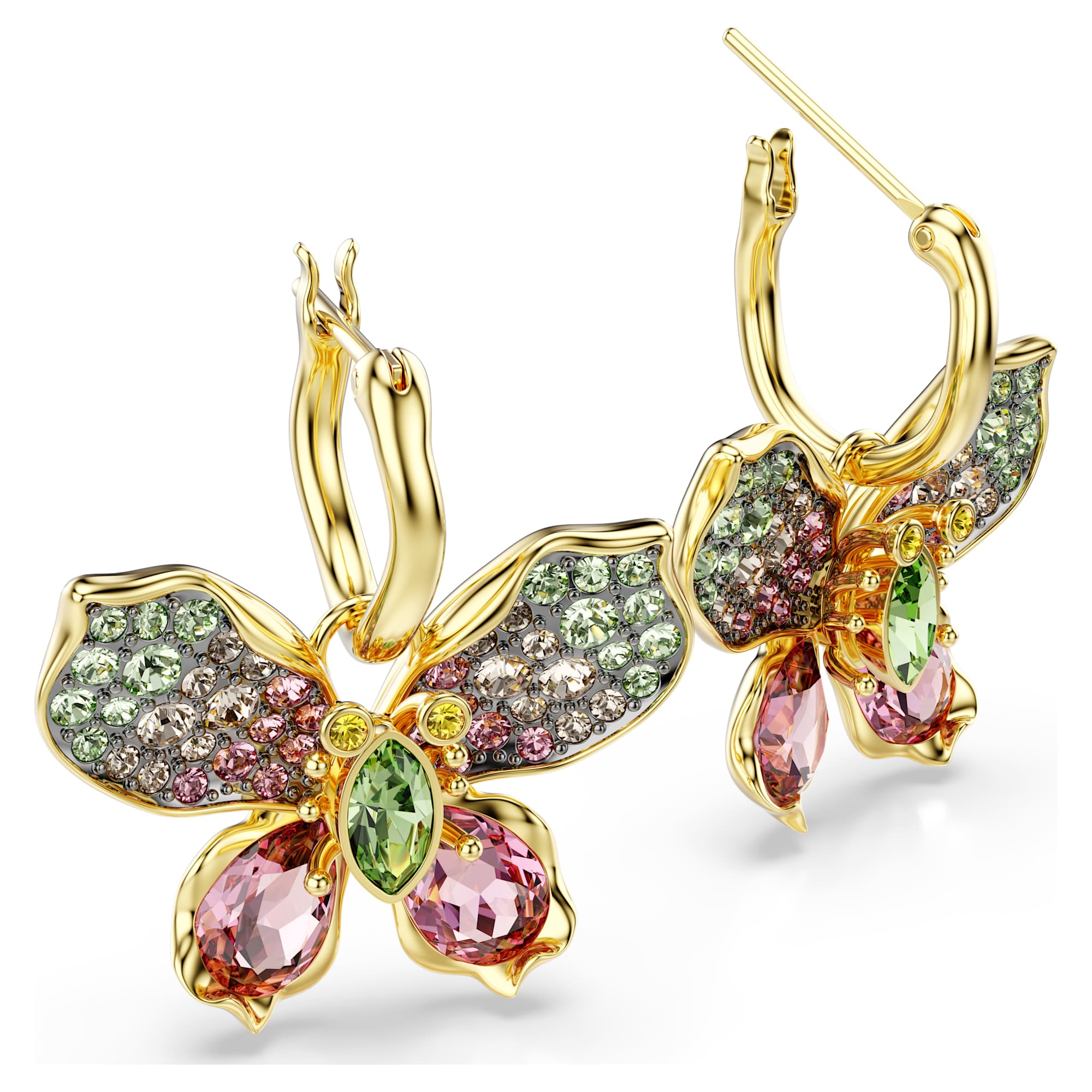 Boucles d’Oreilles Femme Idyllia Papillon Multicolore Doré – Swarovski