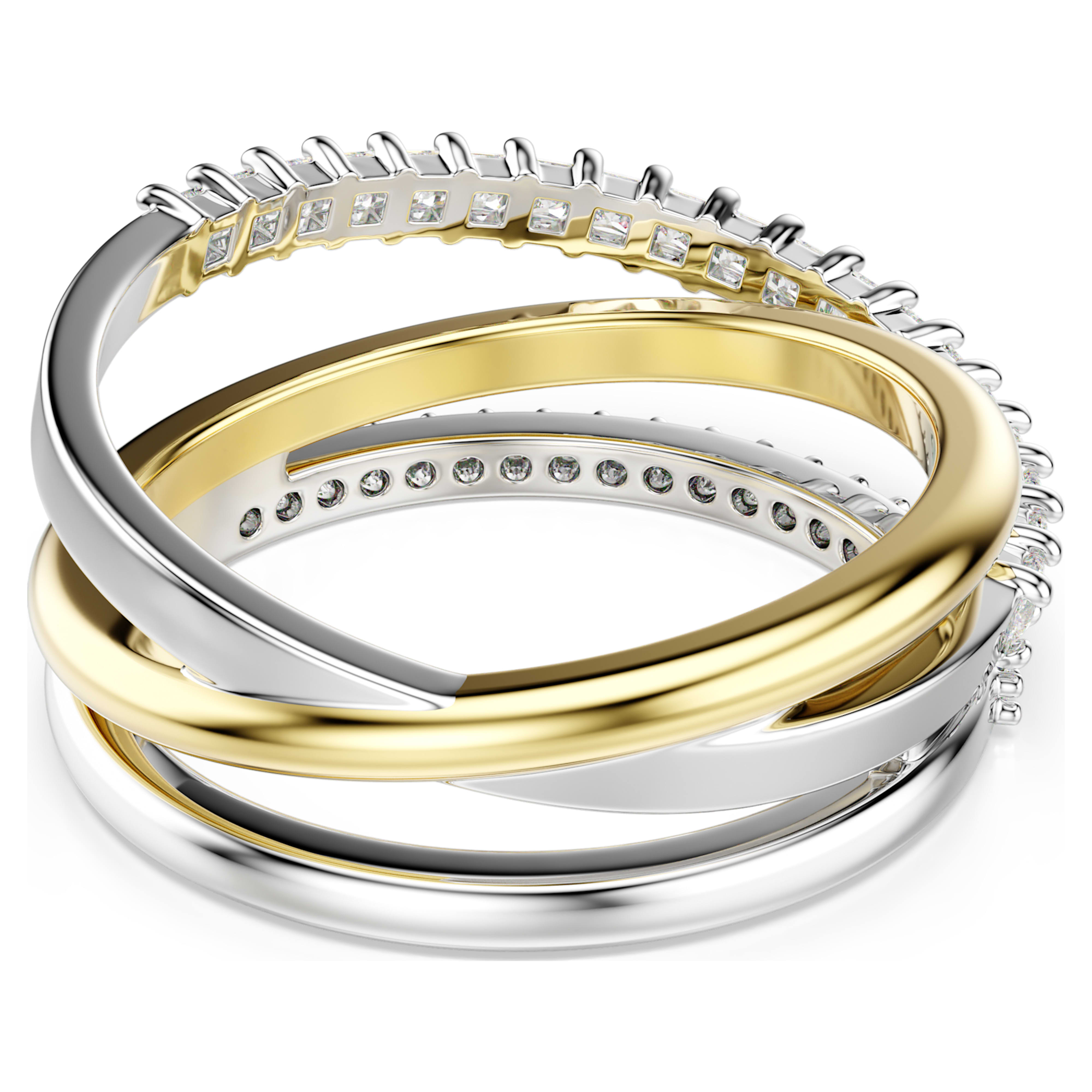 White Hyperbola Women's Ring Mix of Metals – Swarovski