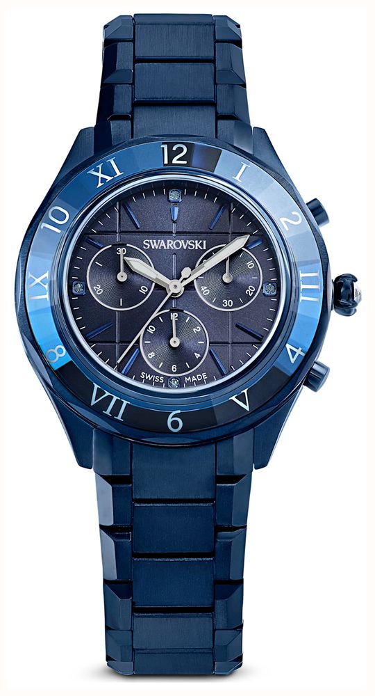 Dextera - Orologio cronografo 39 mm - Metallo blu - Swarovski