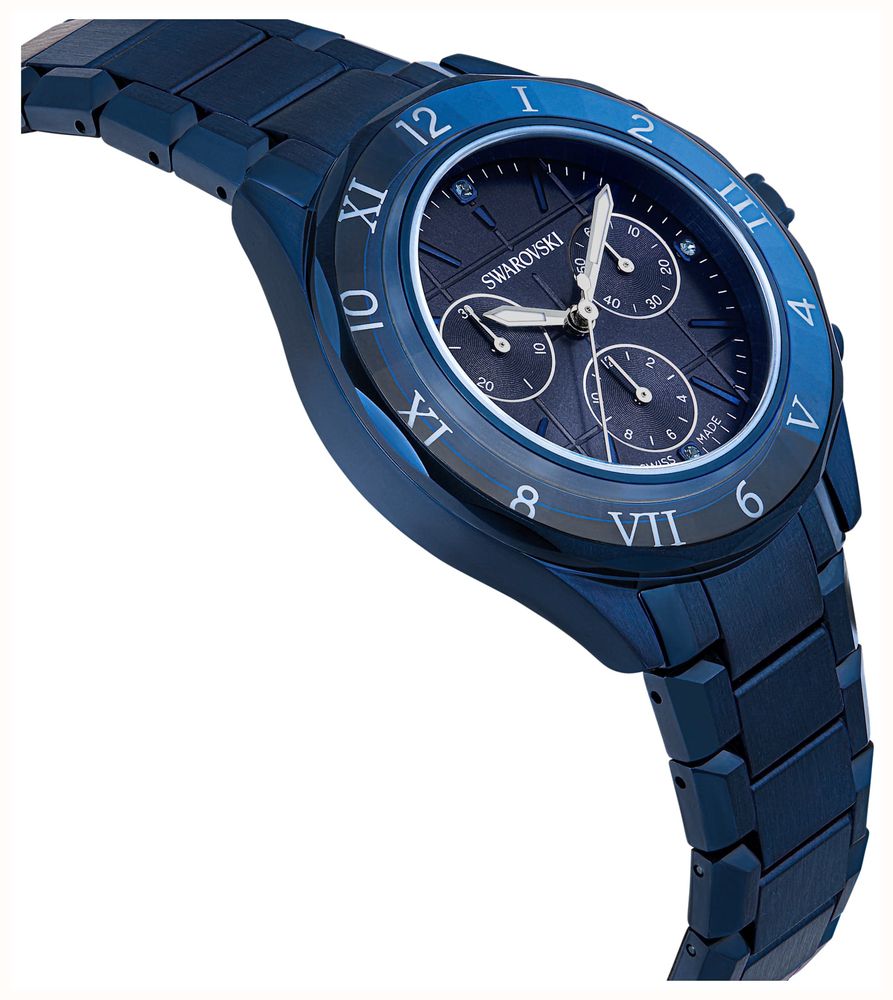 Dextera - Orologio cronografo 39 mm - Metallo blu - Swarovski