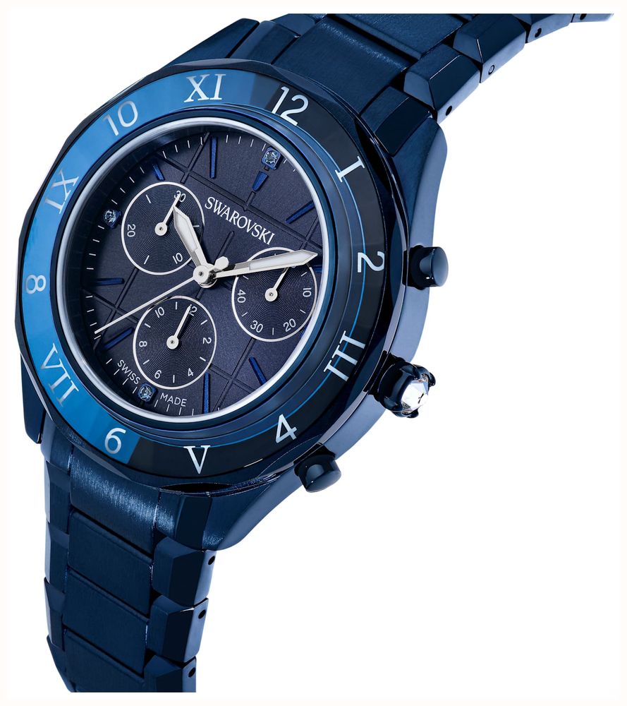 Dextera - Orologio cronografo 39 mm - Metallo blu - Swarovski