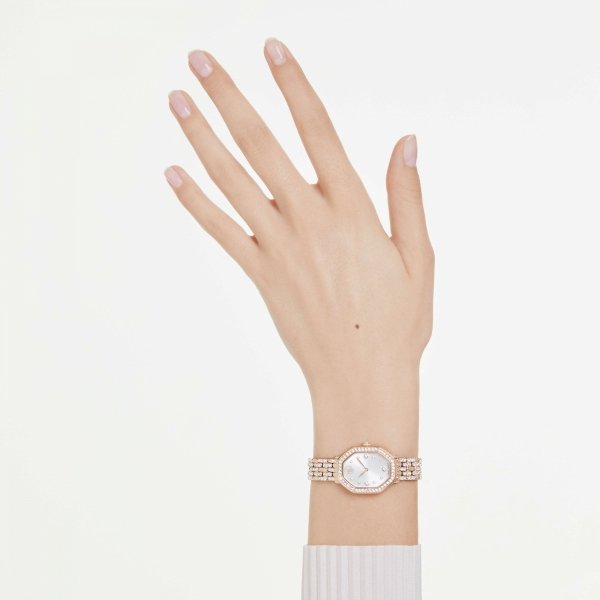 Relógio feminino Dextera Octagon e aço em ouro rosa - Swarovski