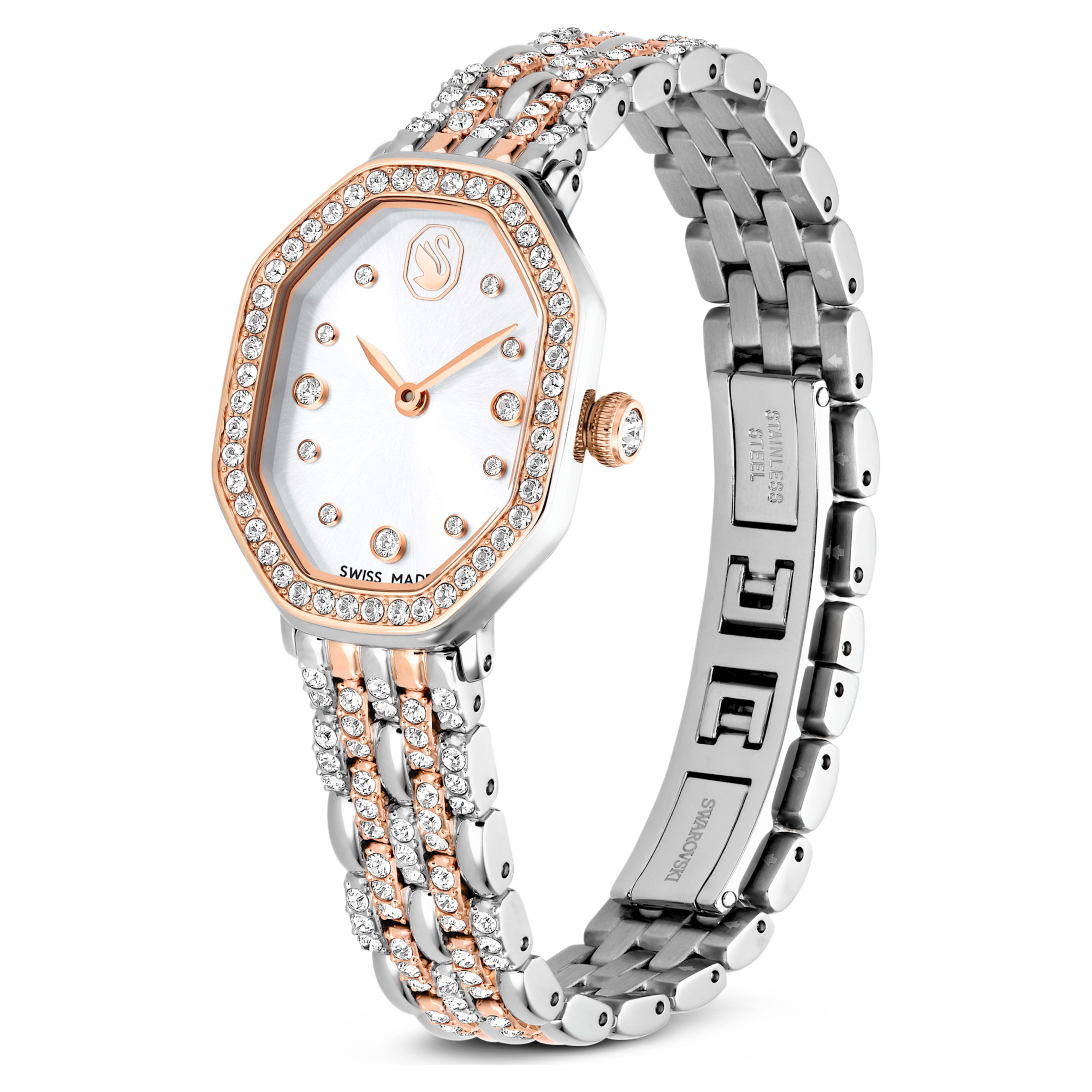 Reloj Dextera Octagon Bangle para mujer de acero en oro rosa – Swarovski