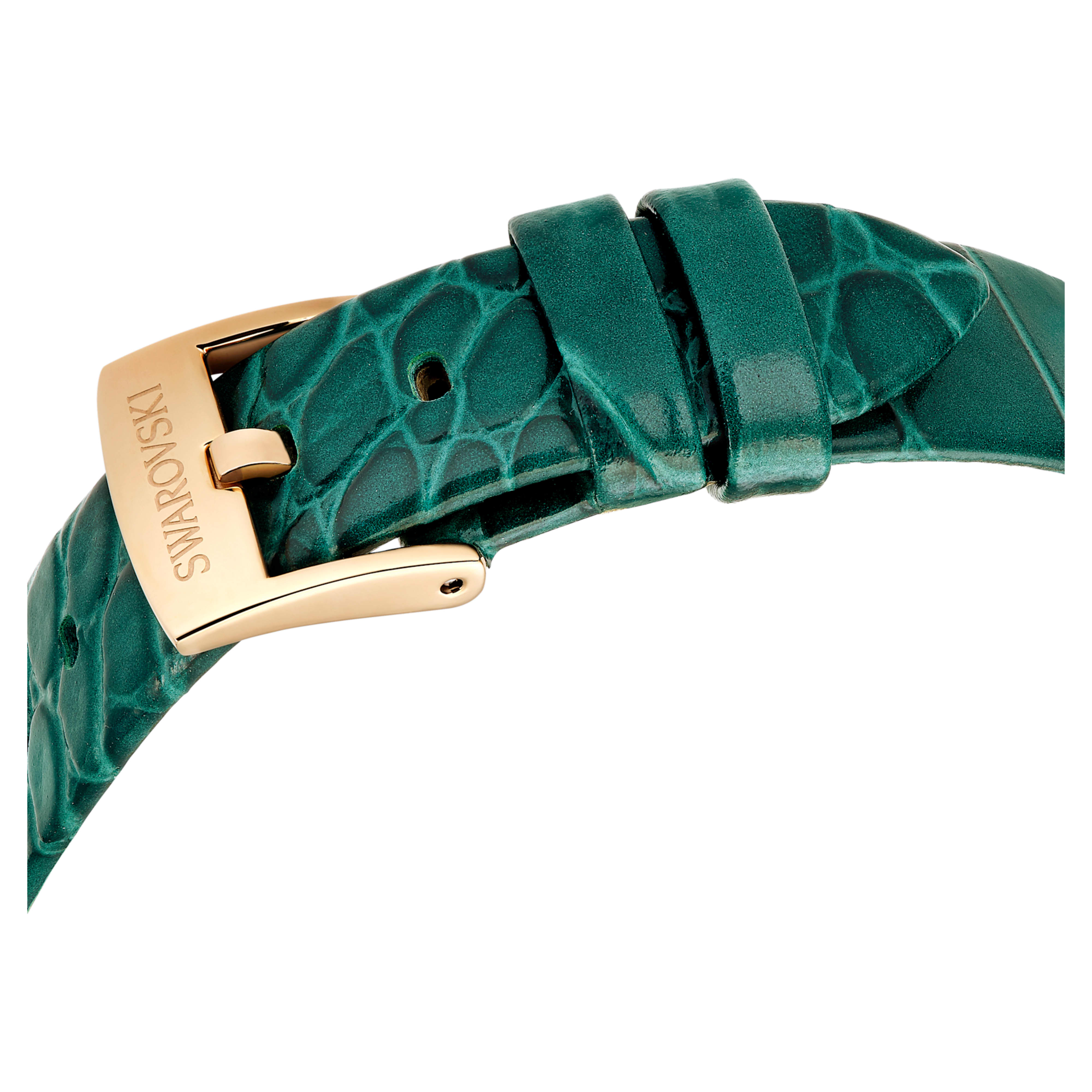 Imber Oval green leather rose gold watch – Swarovski