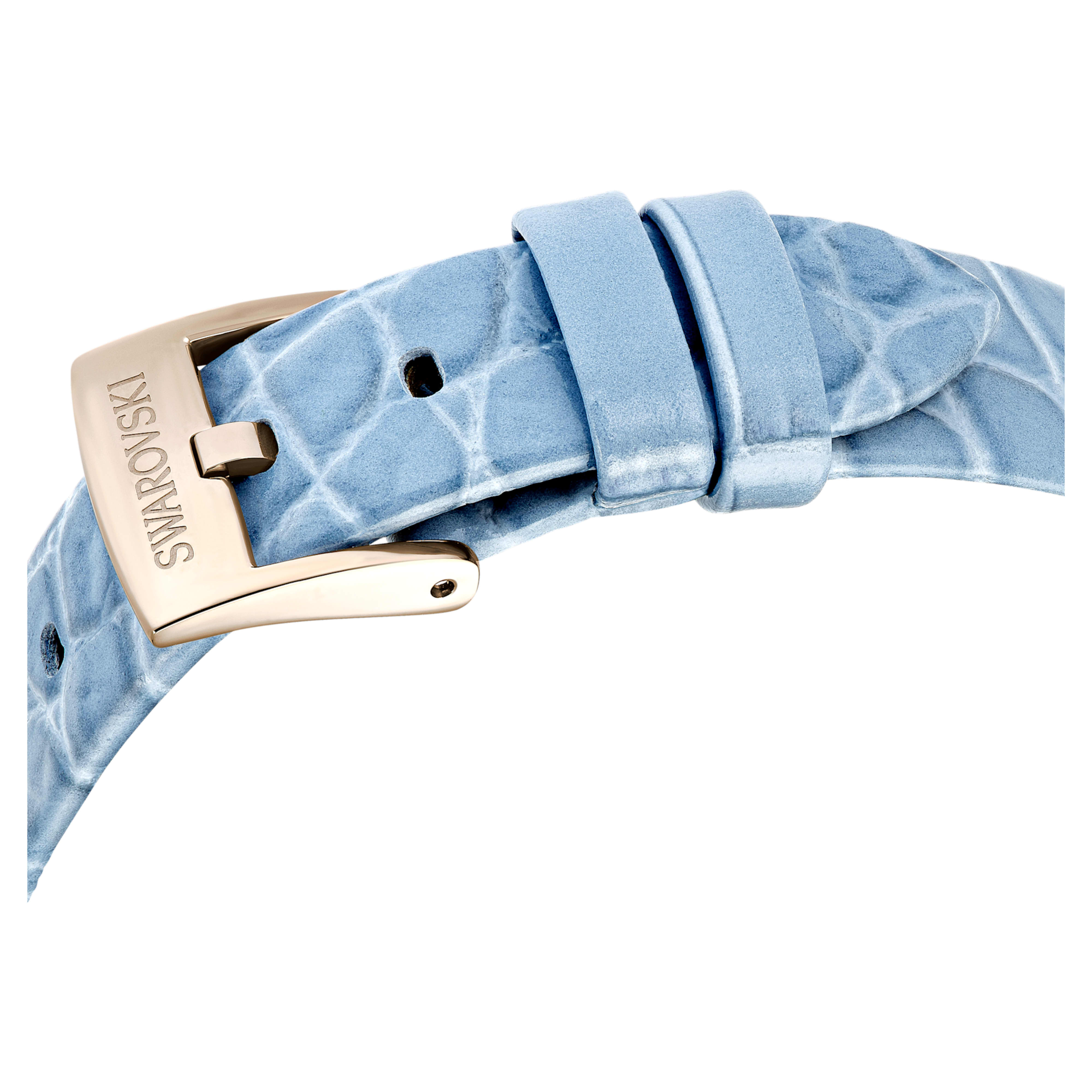 Imber Oval champagne blue leather watch – Swarovski