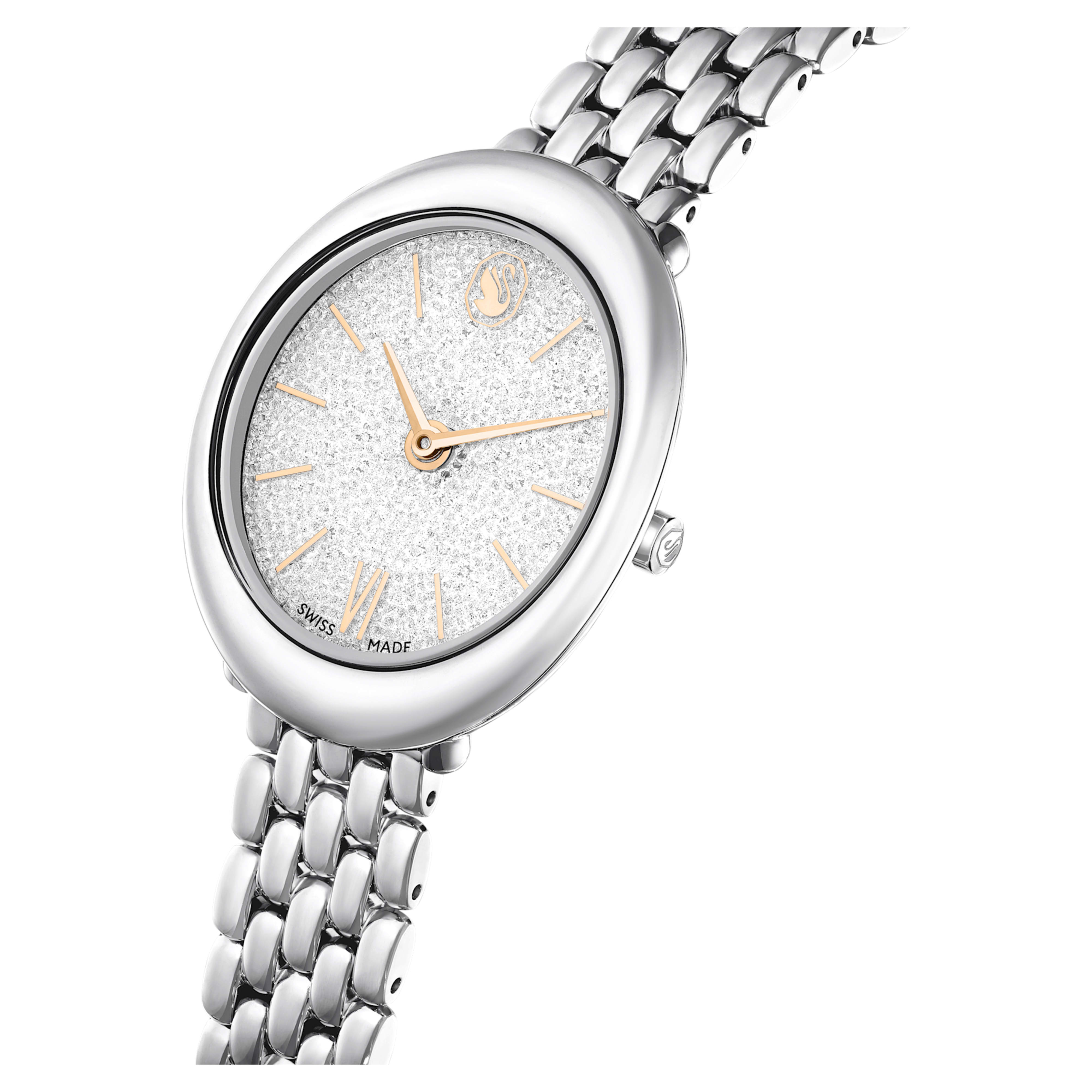 Imber Oval silver crystal watch – Swarovski