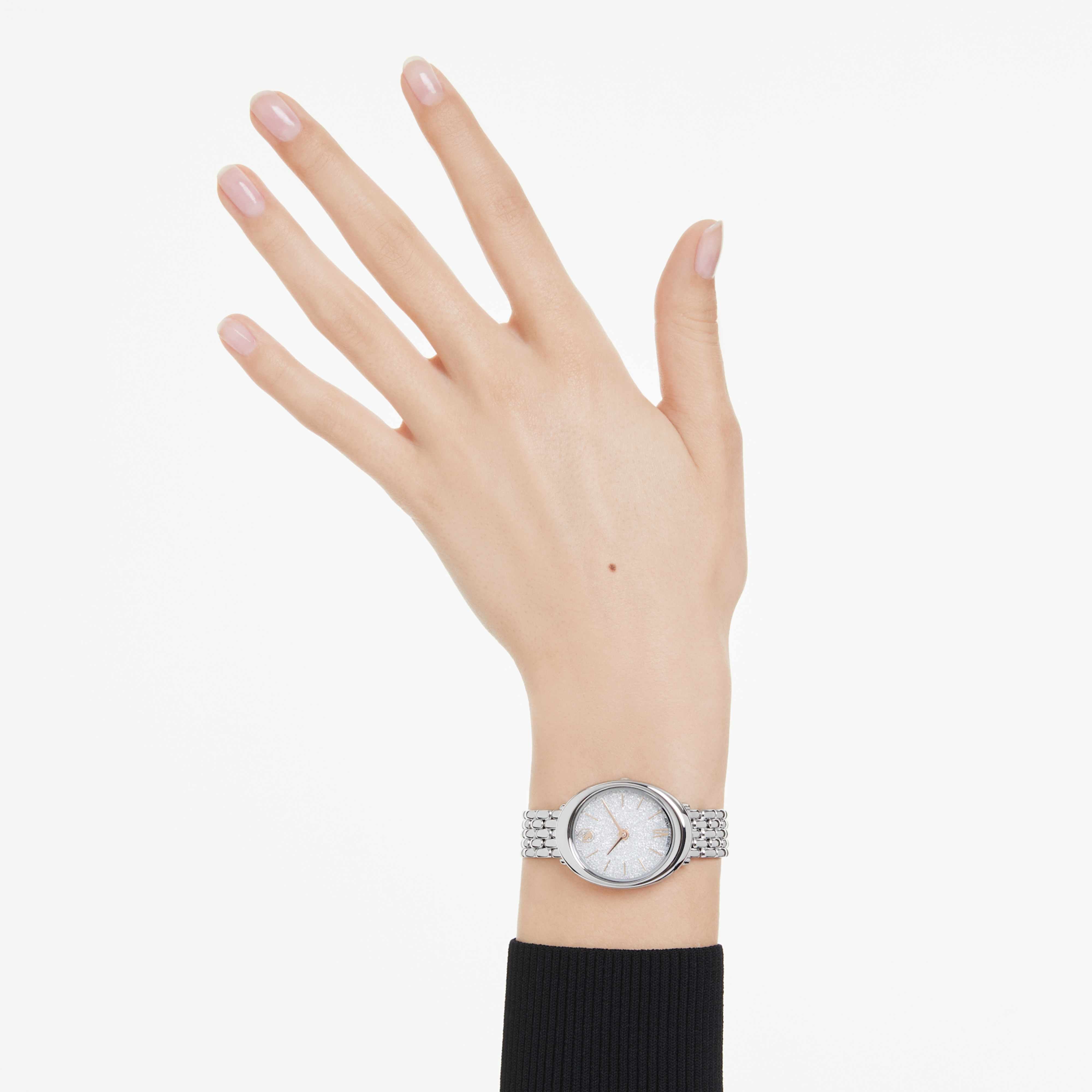 Imber Oval silver crystal watch – Swarovski