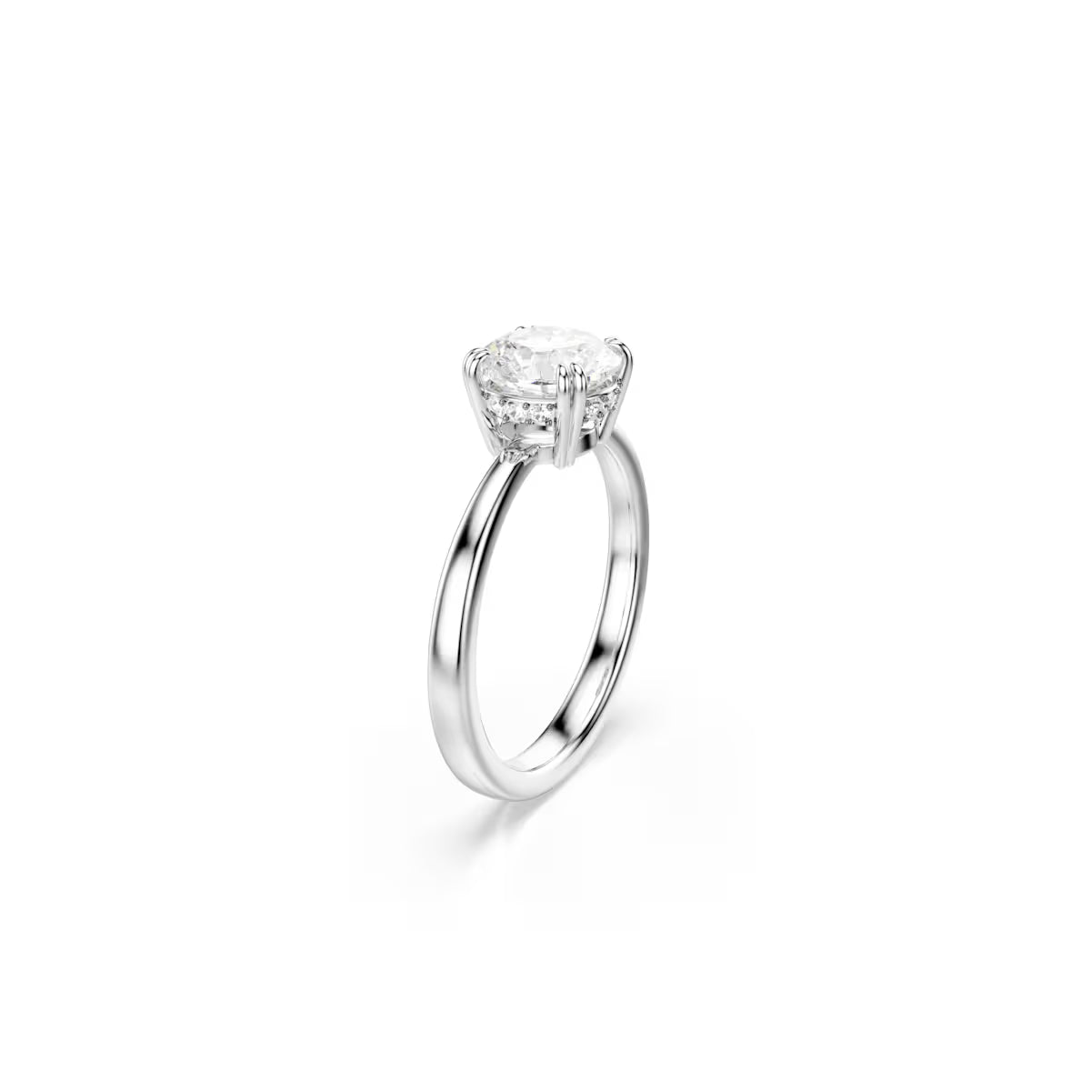 Anillo Swarovski - Stilla - Corte Redondo - Blanco y Plata