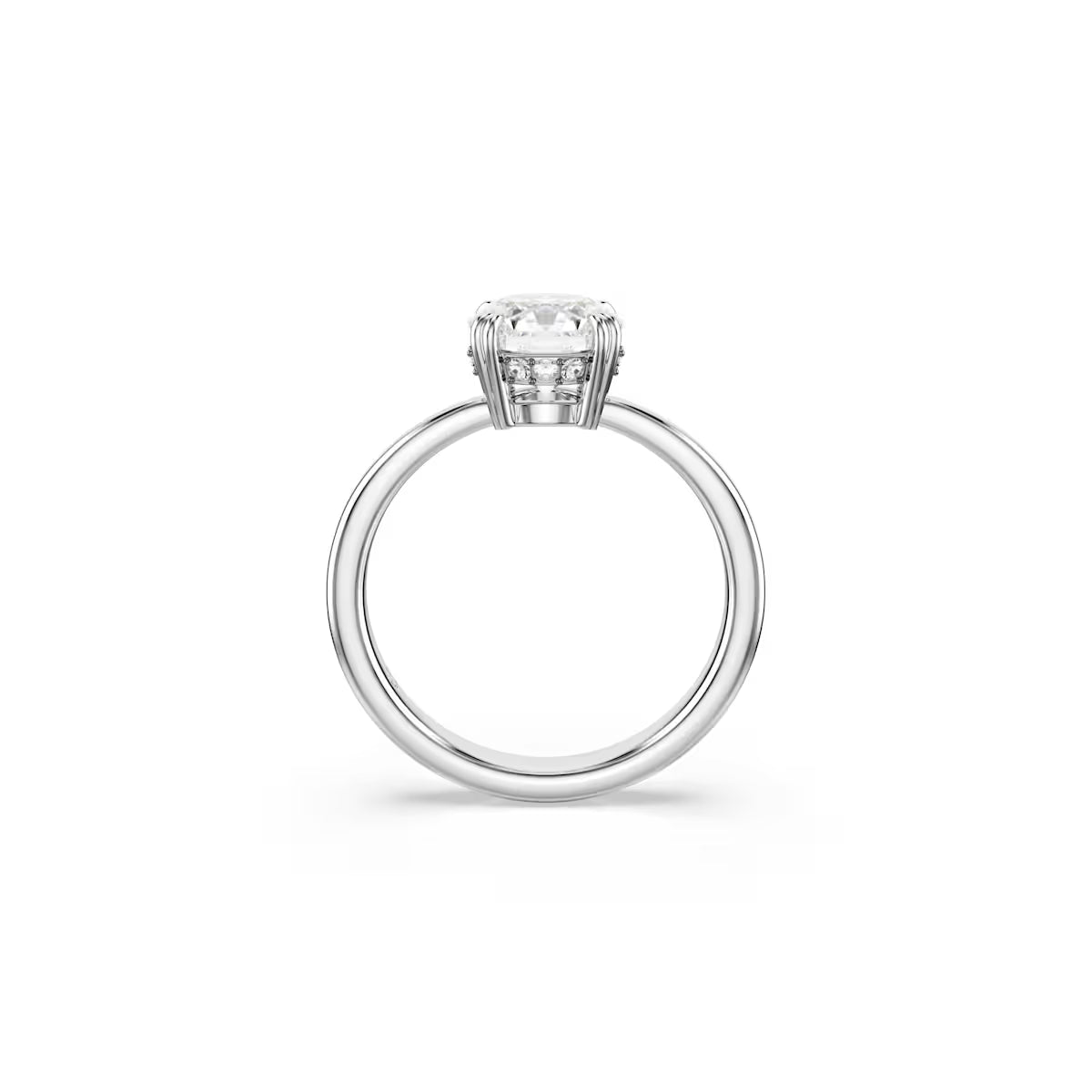 Anillo Swarovski - Stilla - Corte Redondo - Blanco y Plata