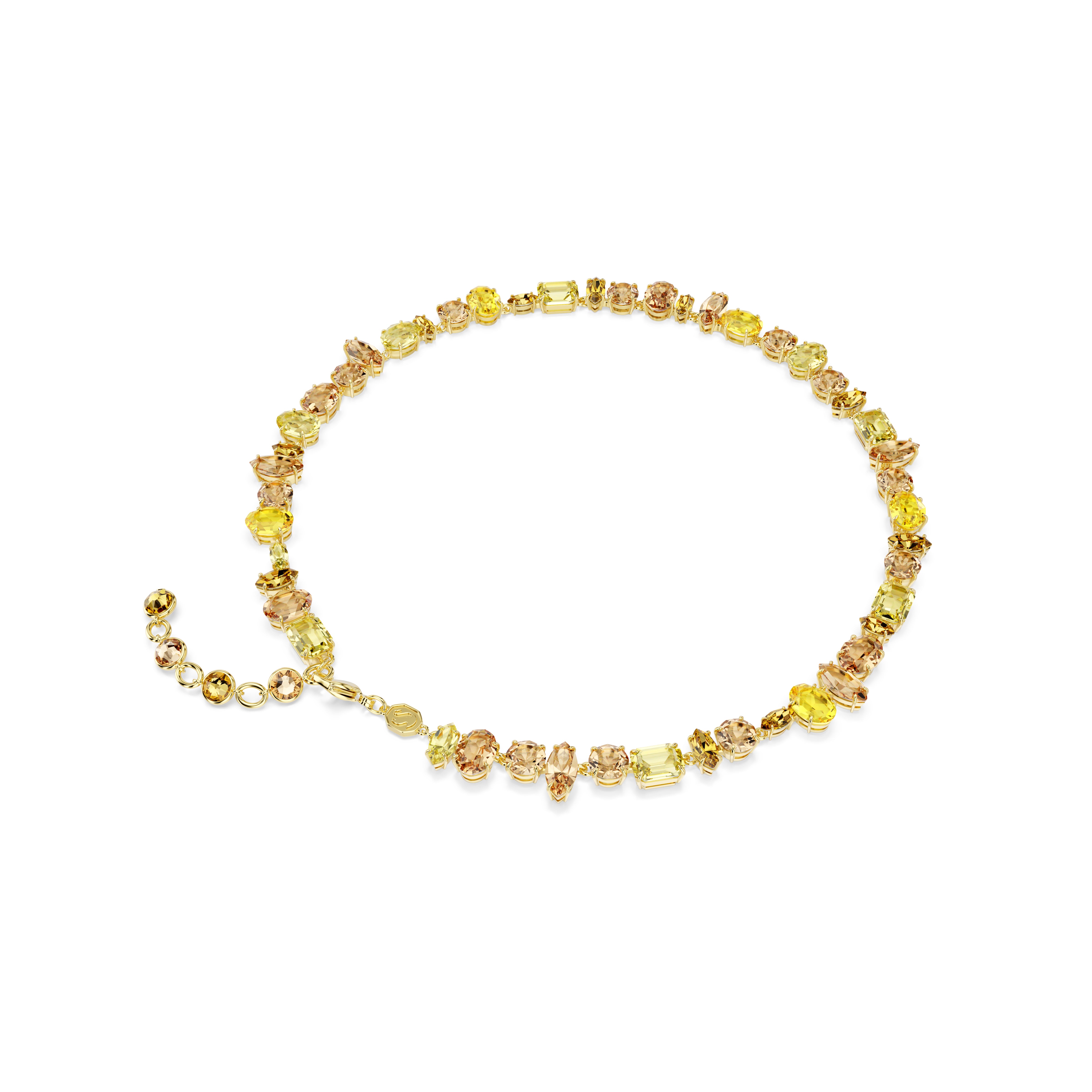 Gema Yellow Gold Tennis Necklace – Swarovski