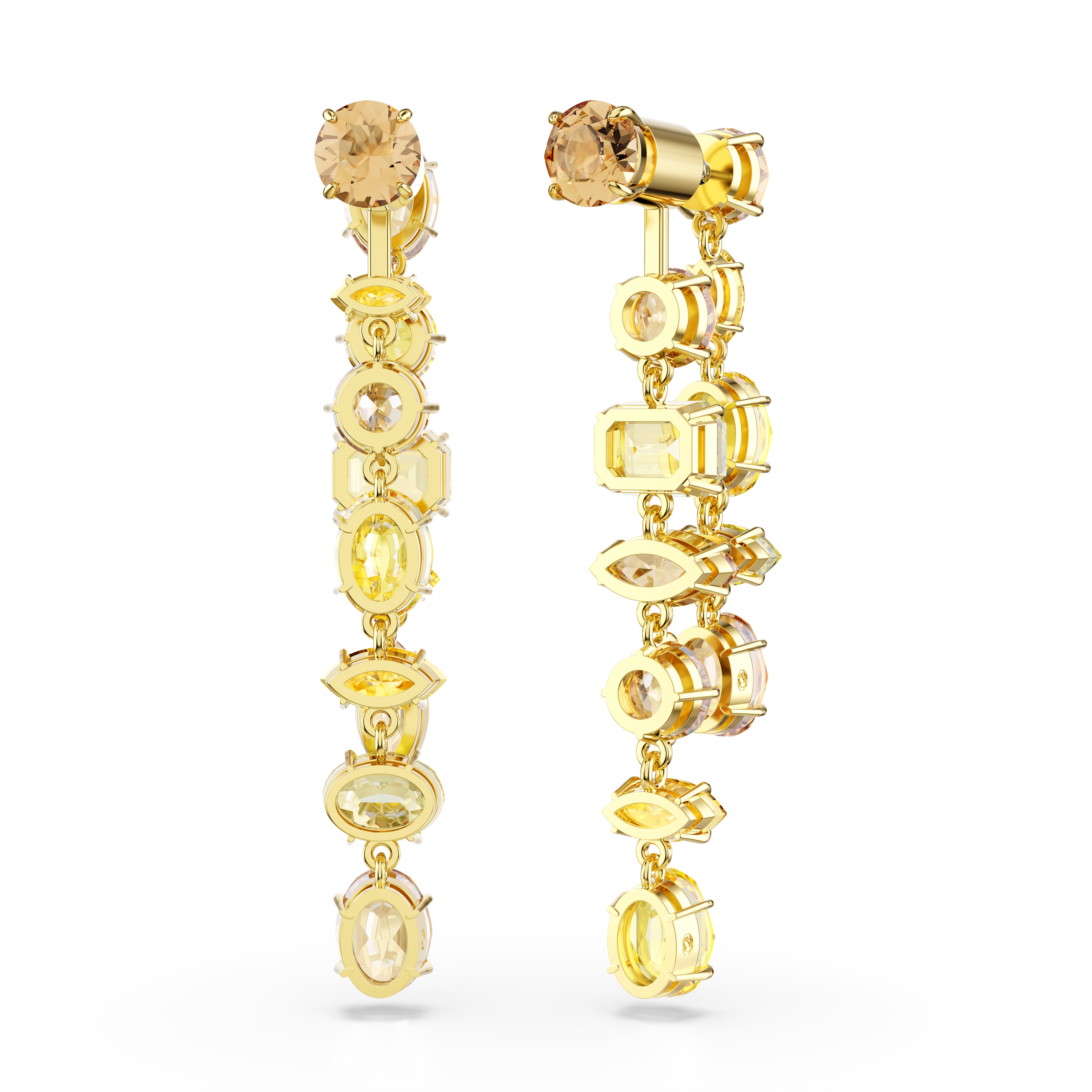Women's Gema Asymmetrical Golden Yellow Earrings – Swarovski