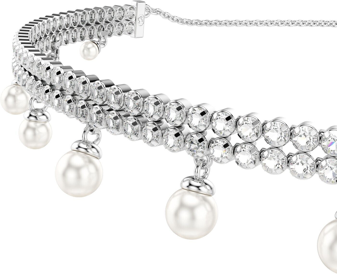 Collar Ariana Grande con perlas blancas bañadas en rodio - Swarovski