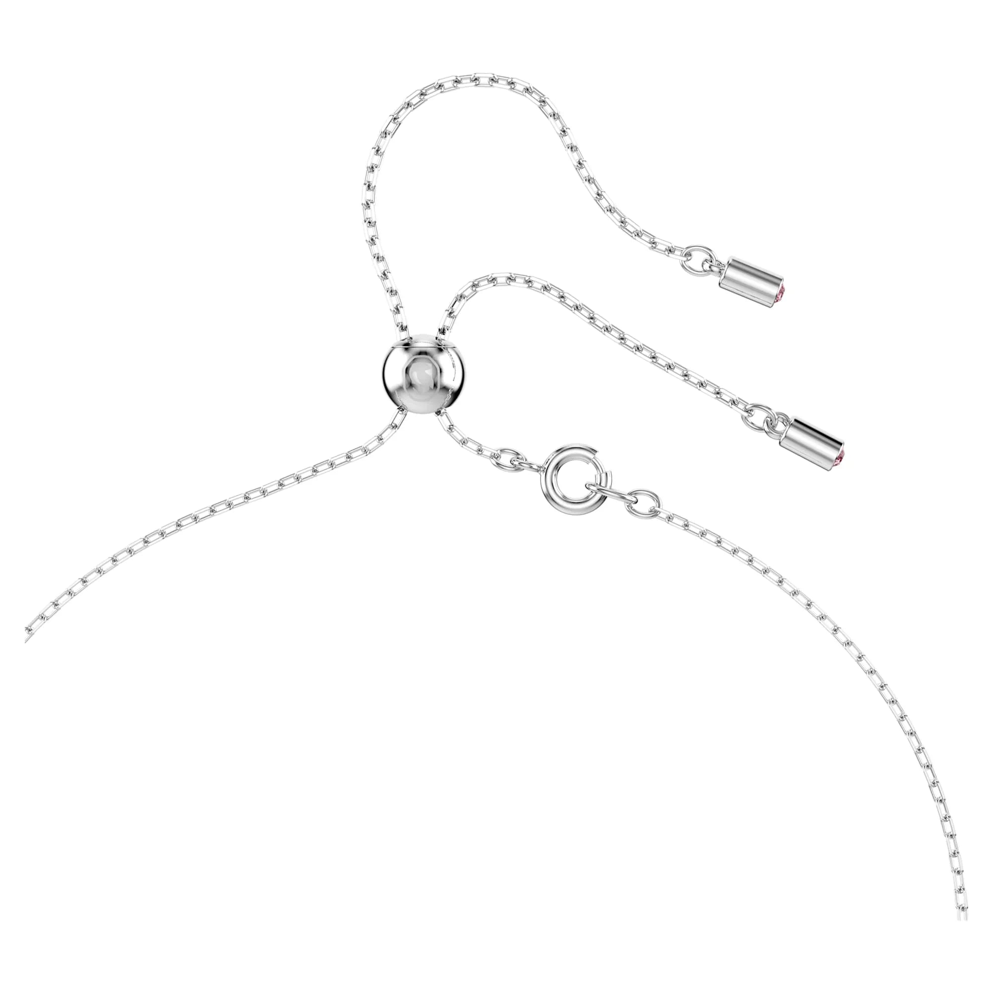 Swarovski Halsband - Attrahera - Runt snitt - Rosa & Silvervy 3