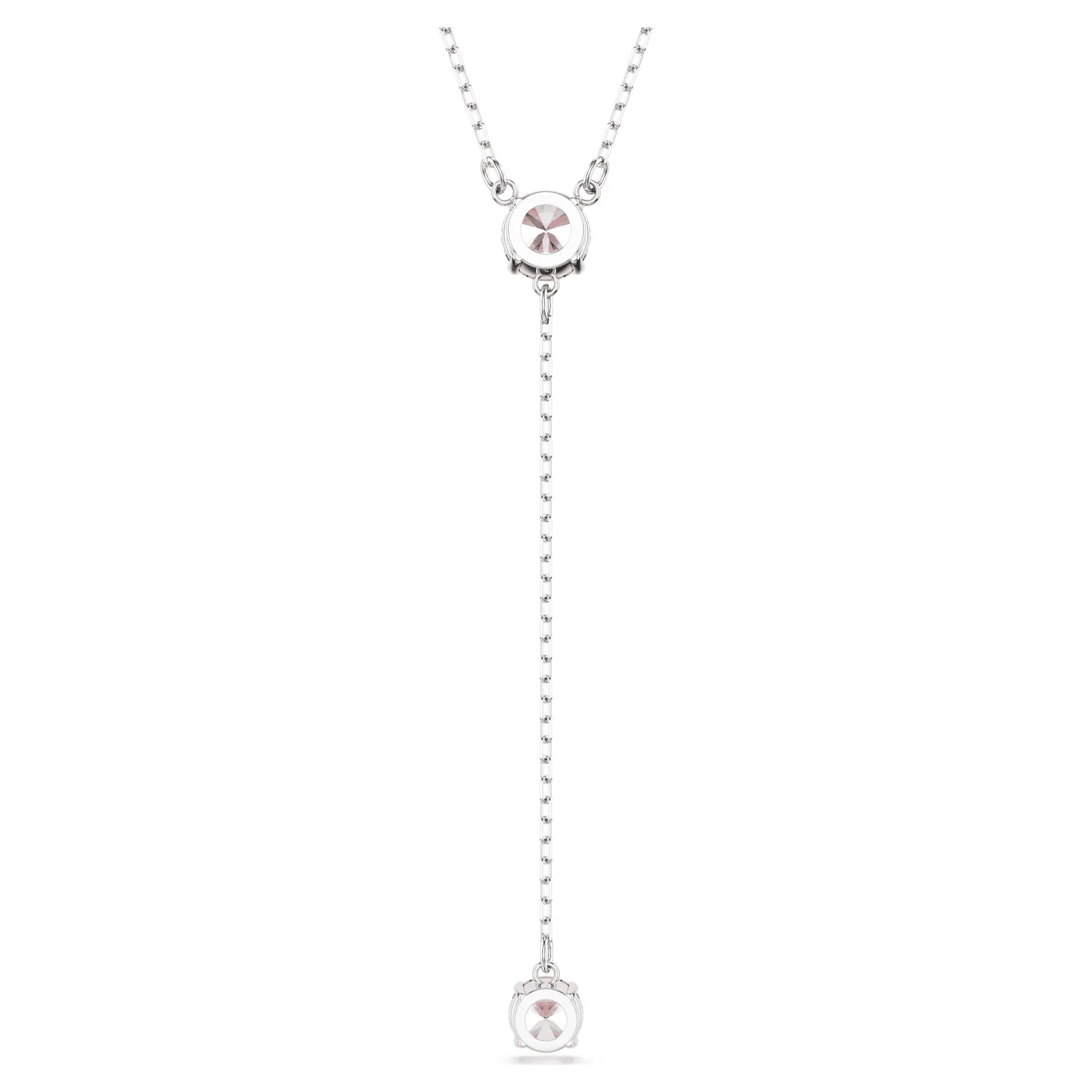 Swarovski Halsband - Attrahera - Runt snitt - Rosa & Silvervy 4