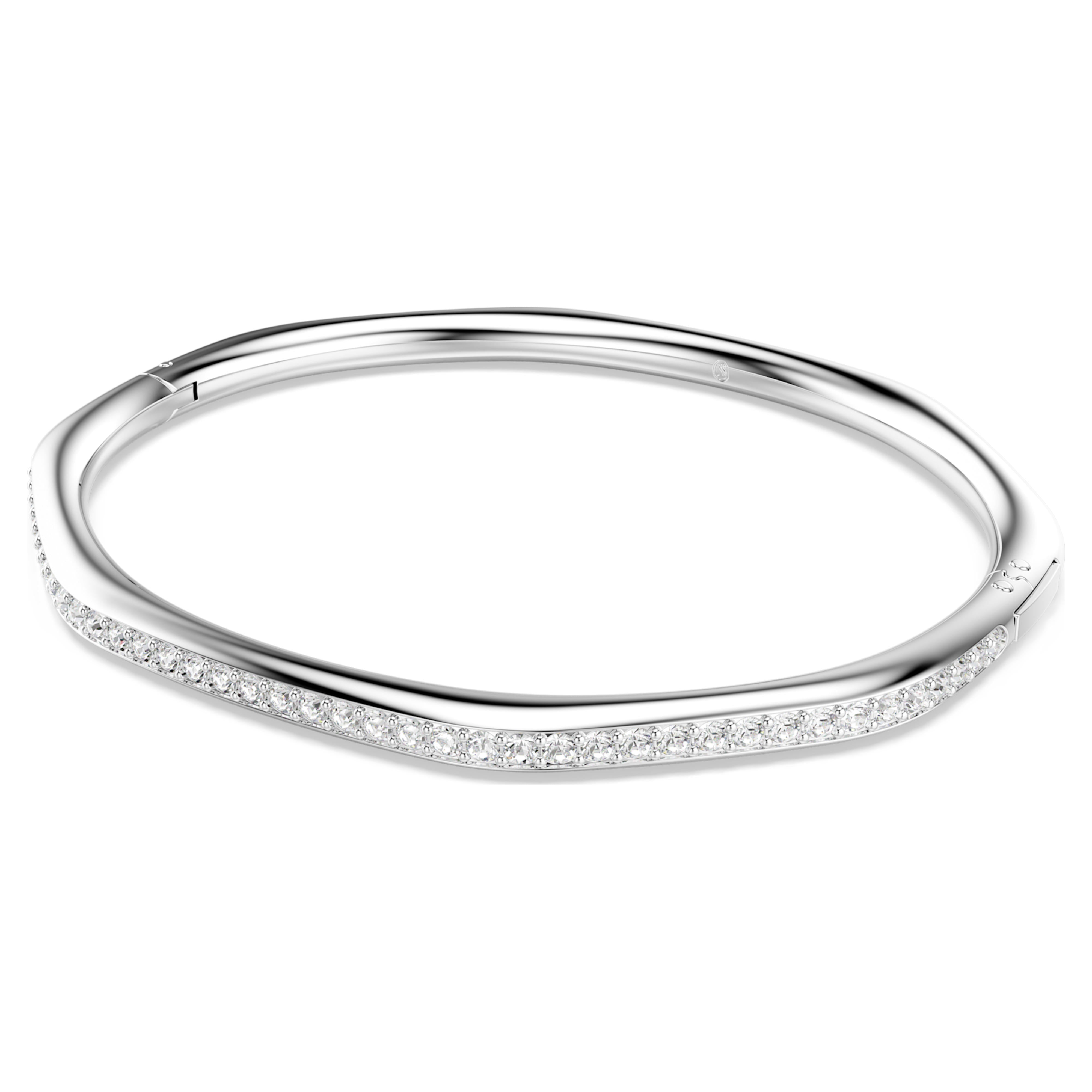 Dextera octagonal rhodium-plated bangle bracelet – Swarovski