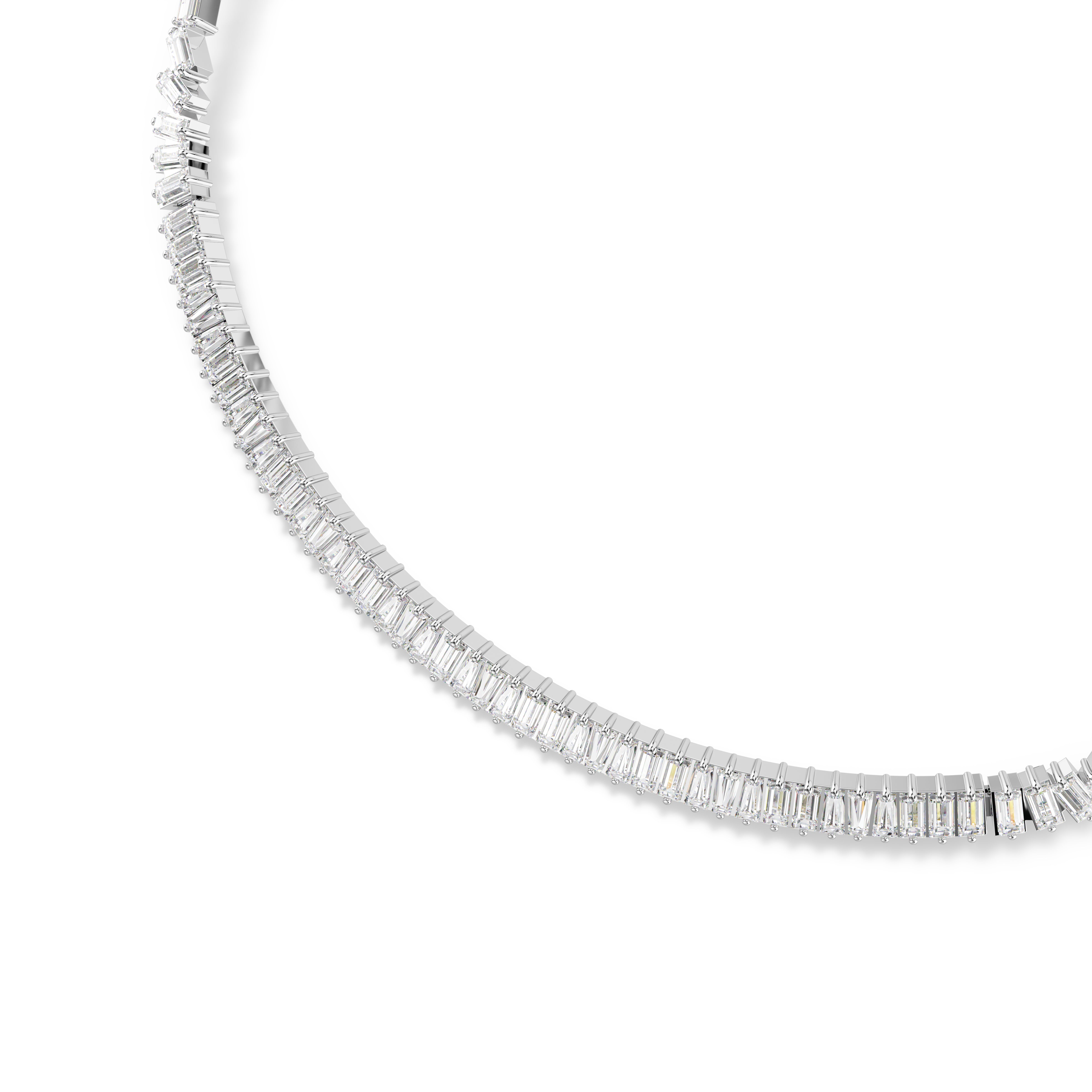 White Silver Matrix Necklace - Baguette size – Swarovski