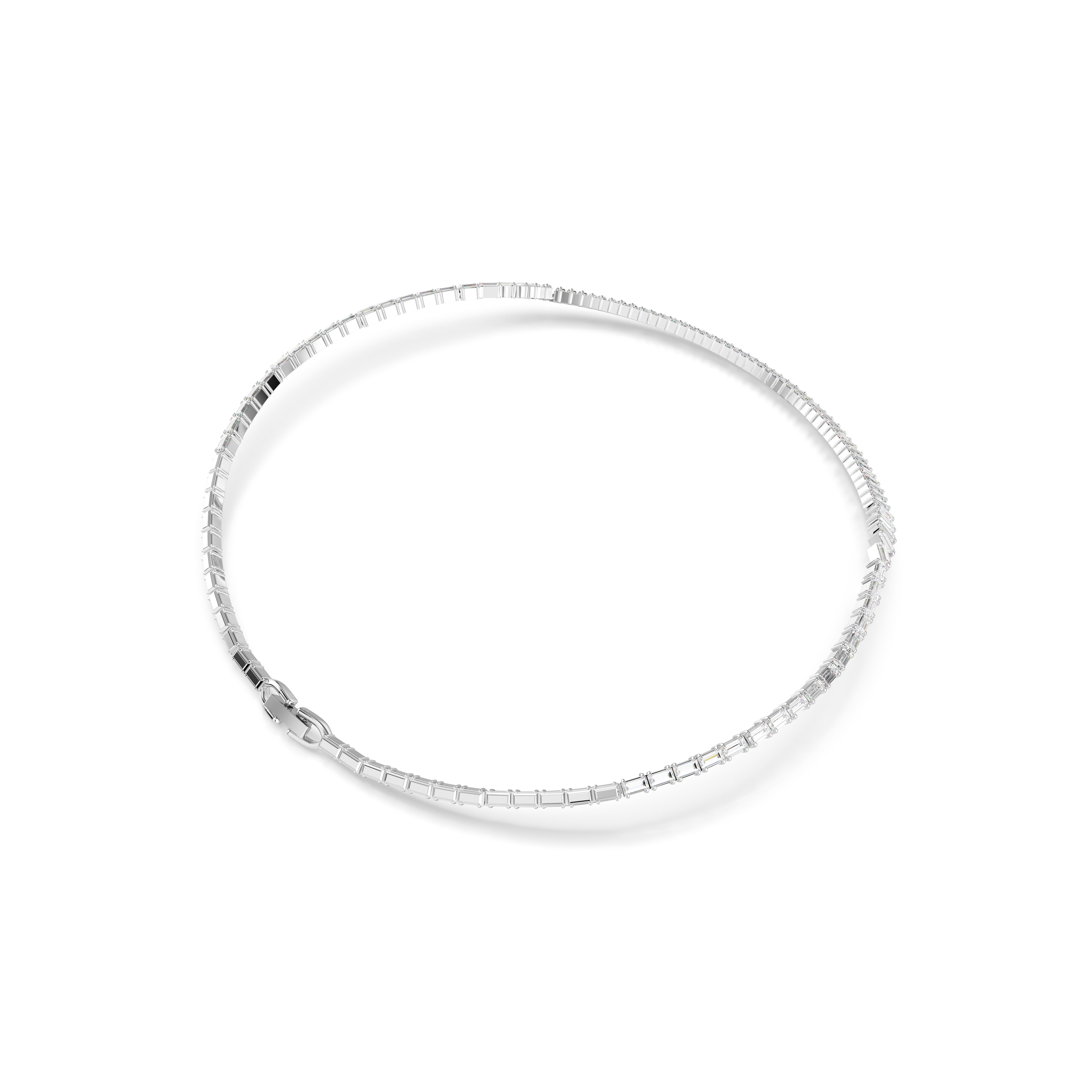 White Silver Matrix Necklace - Baguette size – Swarovski