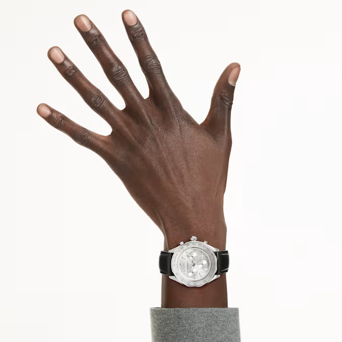 Orologio Dextera con tachimetro in acciaio inossidabile e pelle – Swarovski