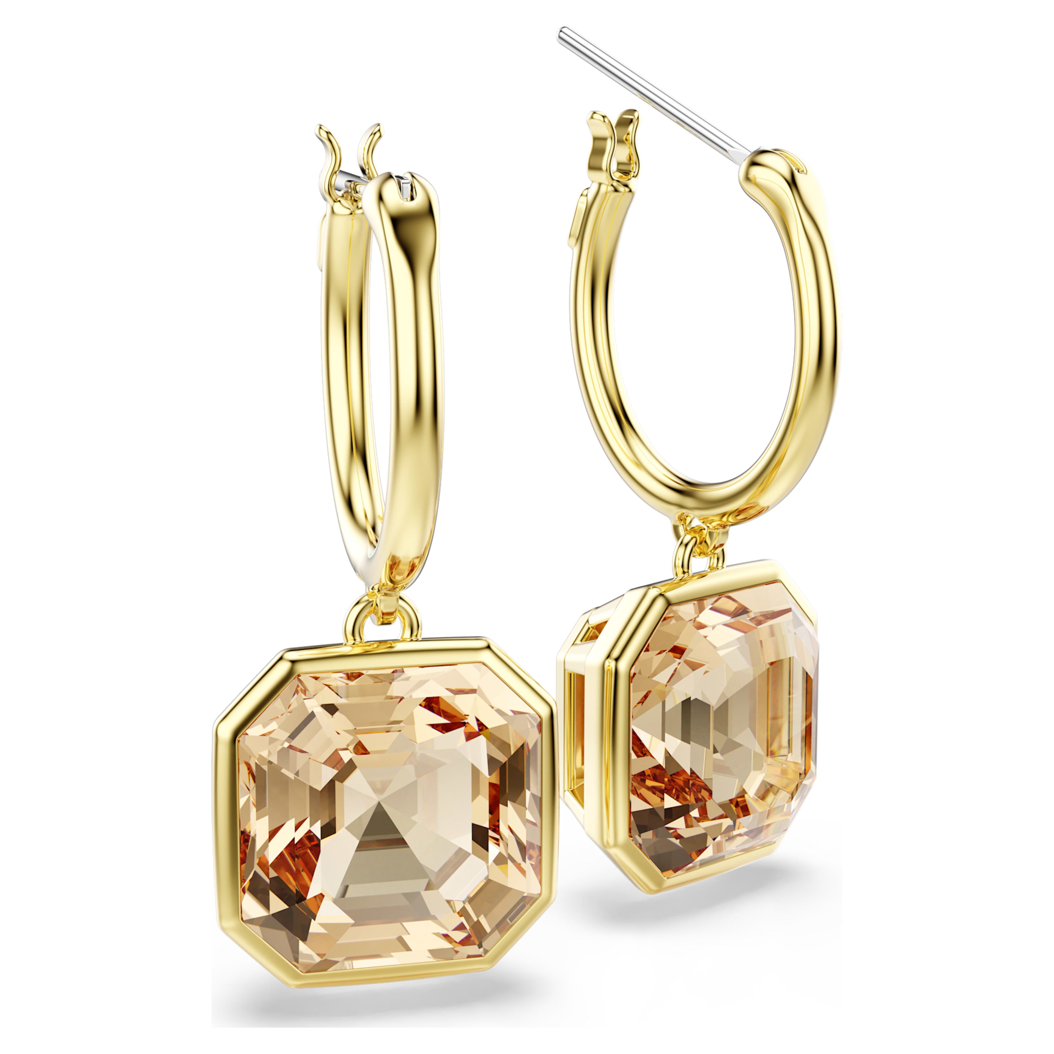 Brincos de gota em ouro caramelo Millenia – Swarovski
