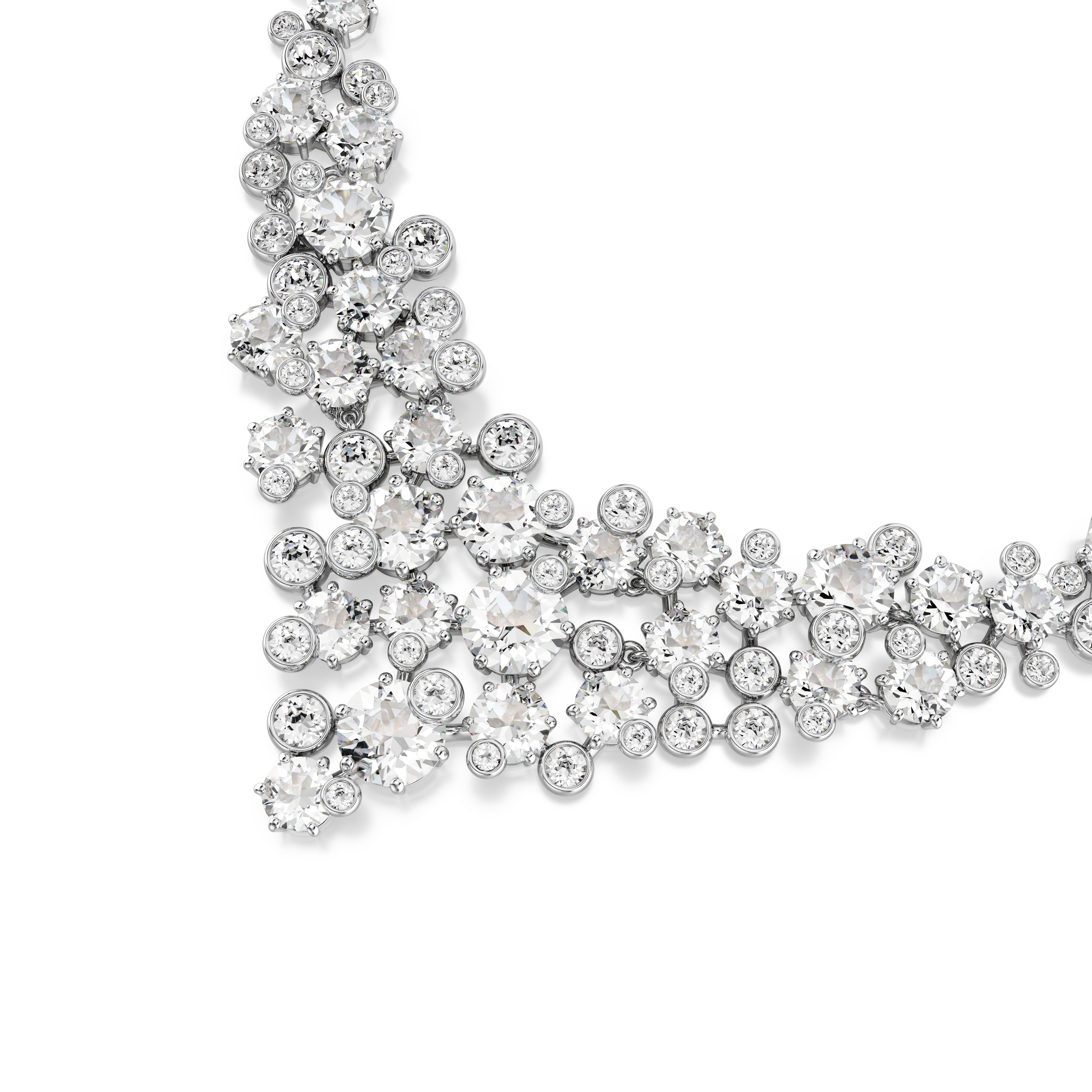 Constella necklace with rhodium-plated white crystals – Swarovski