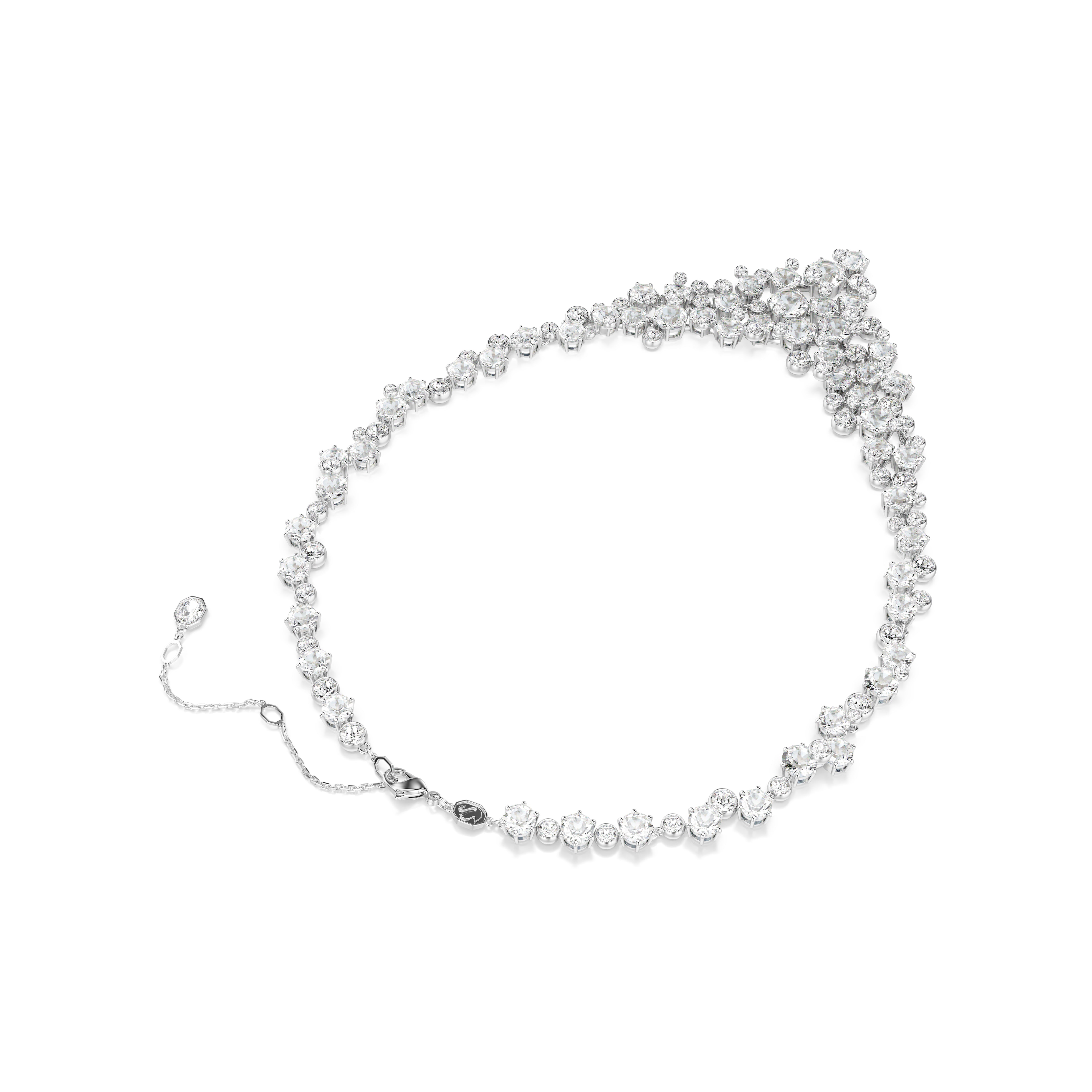 Constella necklace with rhodium-plated white crystals – Swarovski
