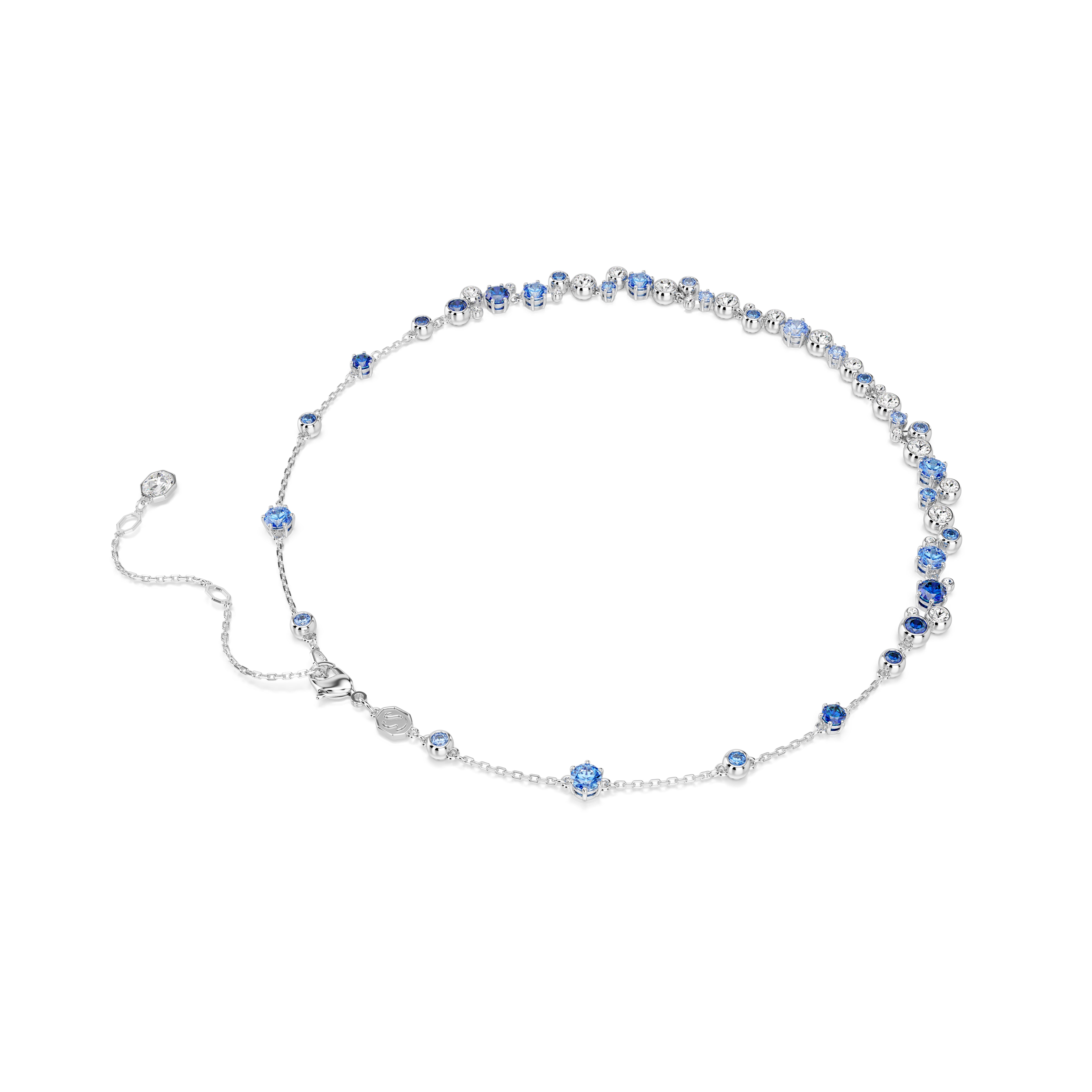 Constella necklace with rhodium-plated blue crystals – Swarovski