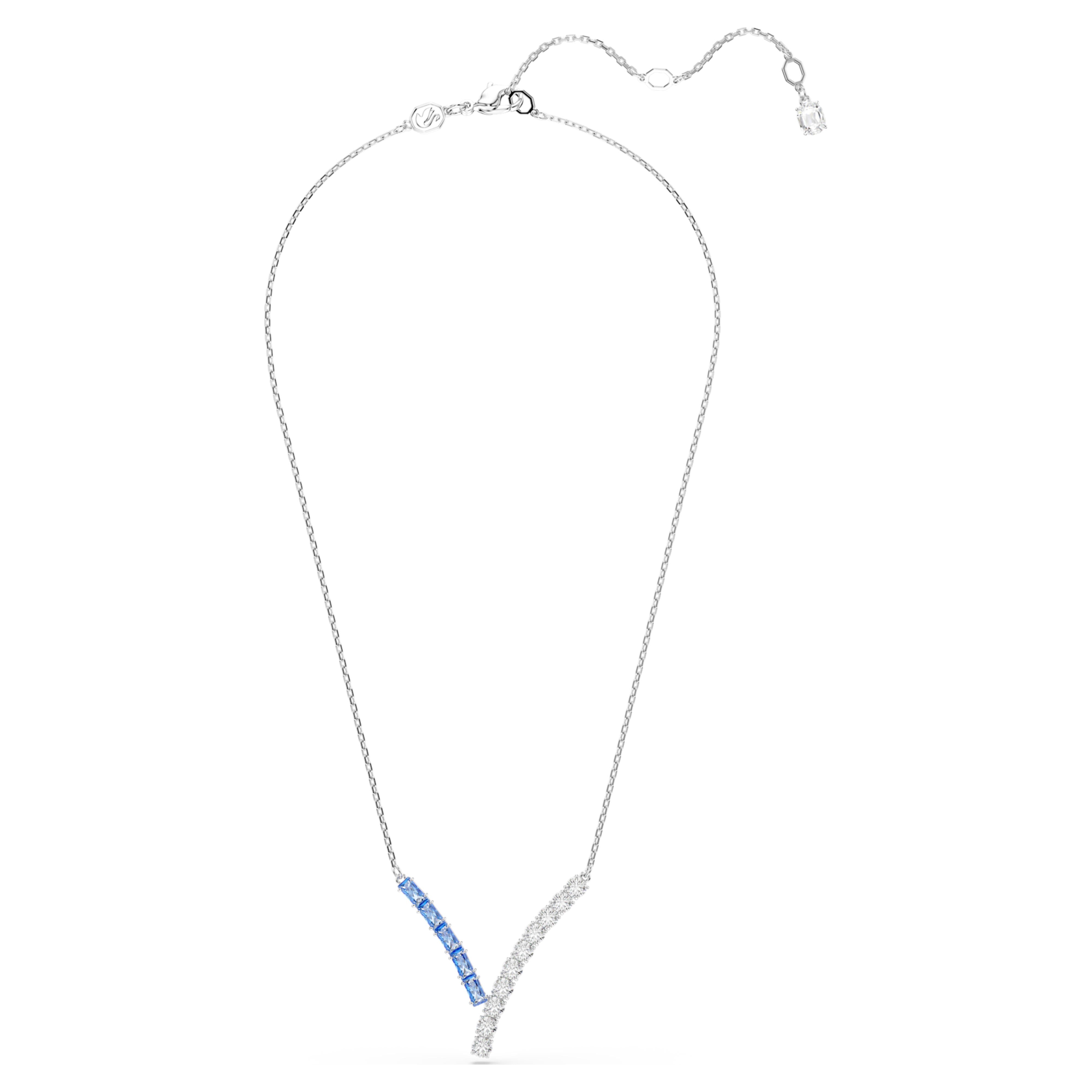 Colgante Matrix azul en V bañado en rodio – Swarovski