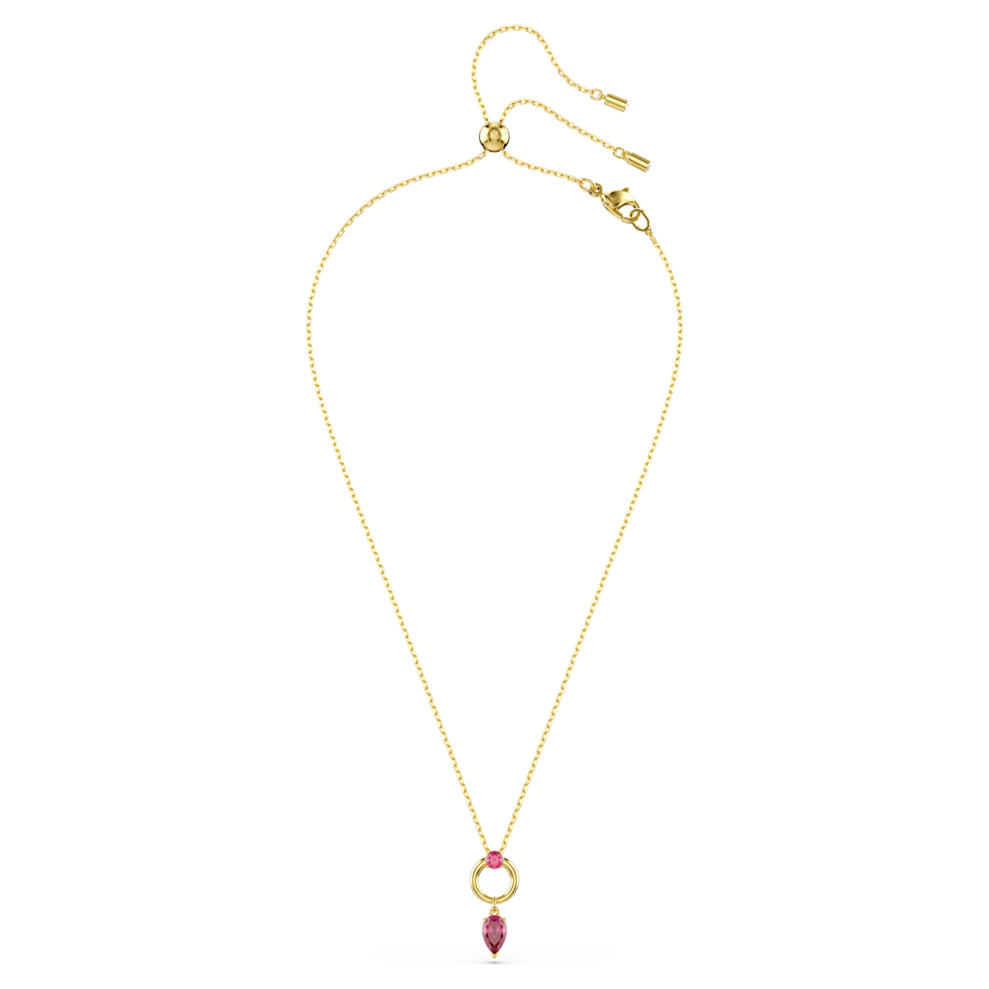Gold red pear cut Mesmera pendant – Swarovski