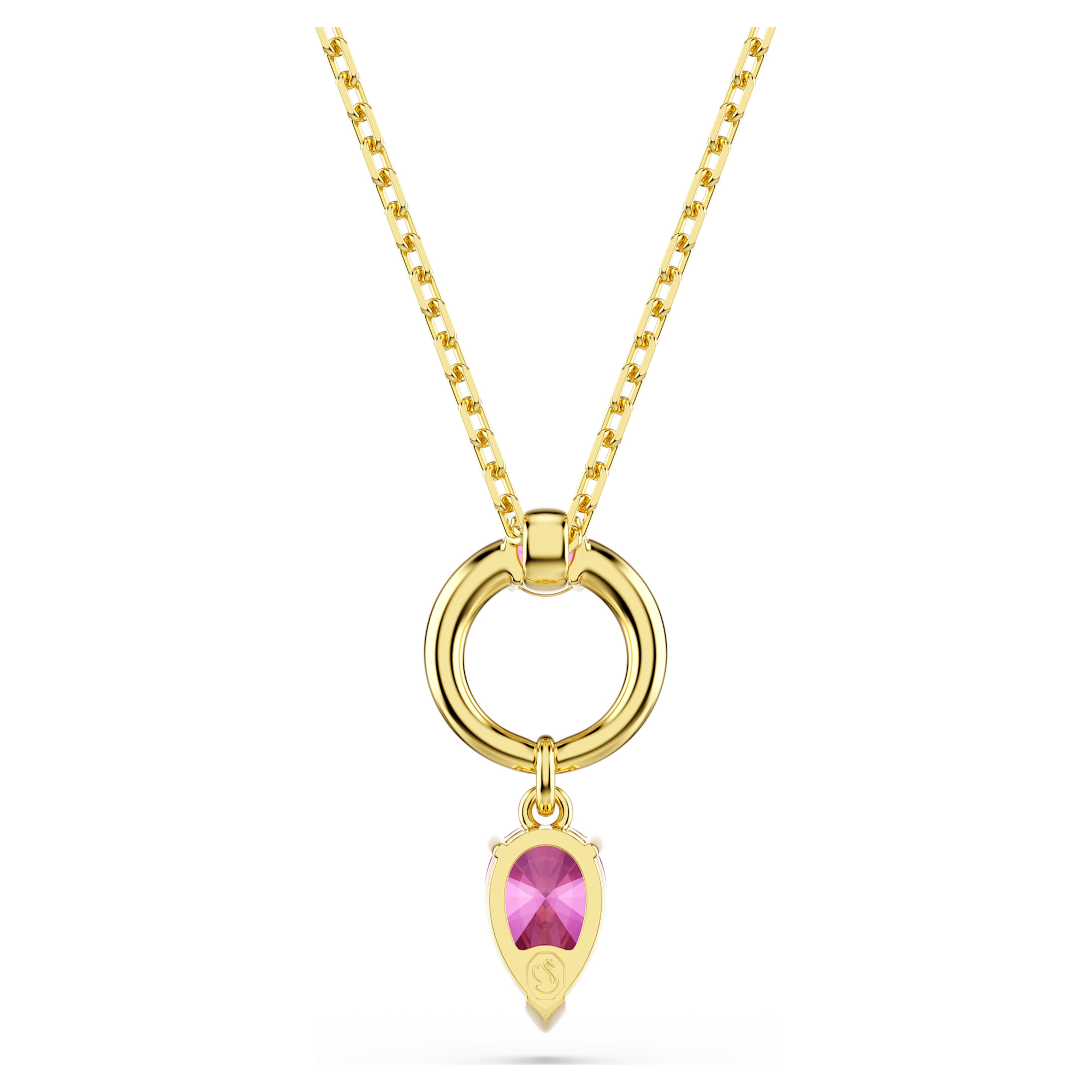 Gold red pear cut Mesmera pendant – Swarovski