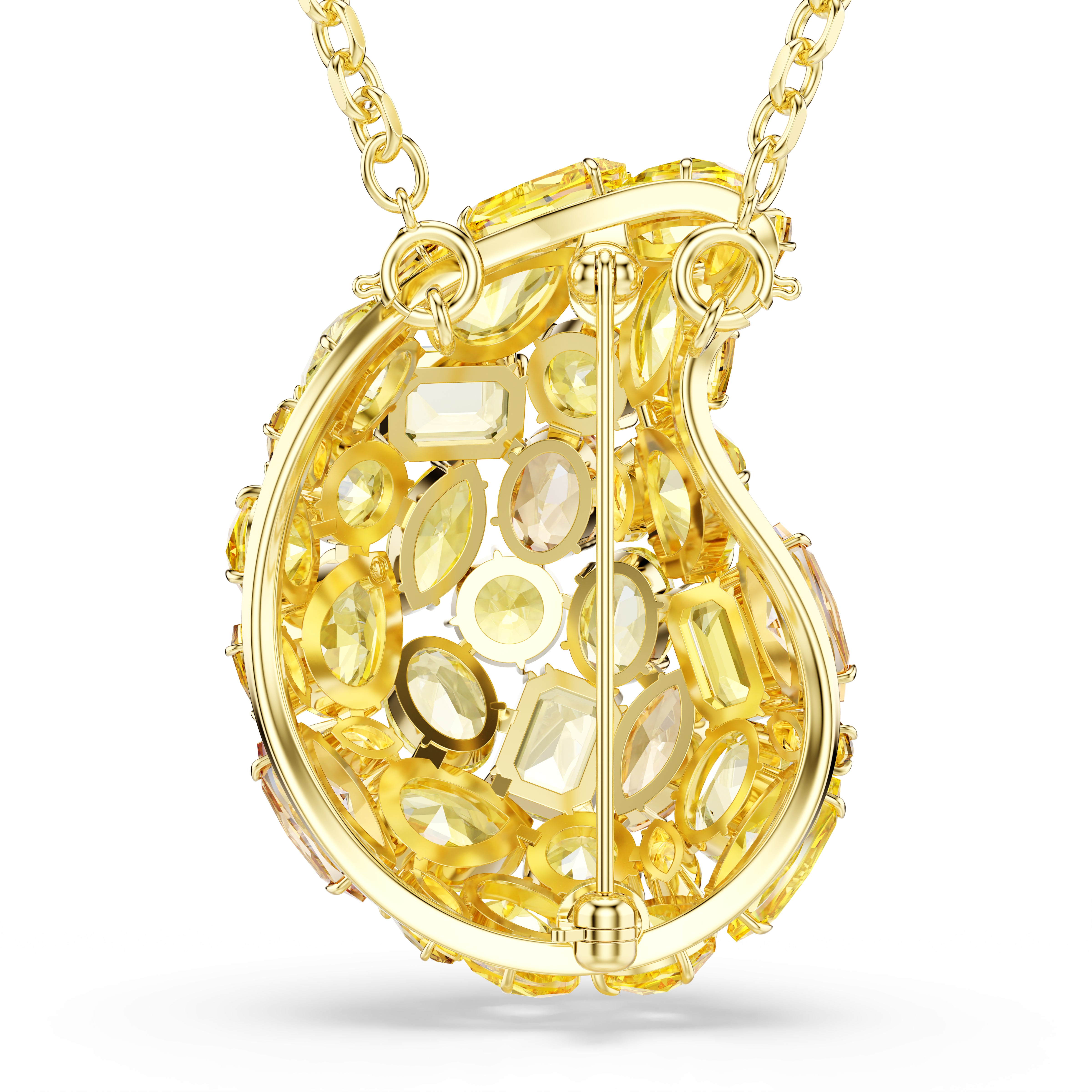 Gema Yellow Gold Pendant and Brooch – Swarovski
