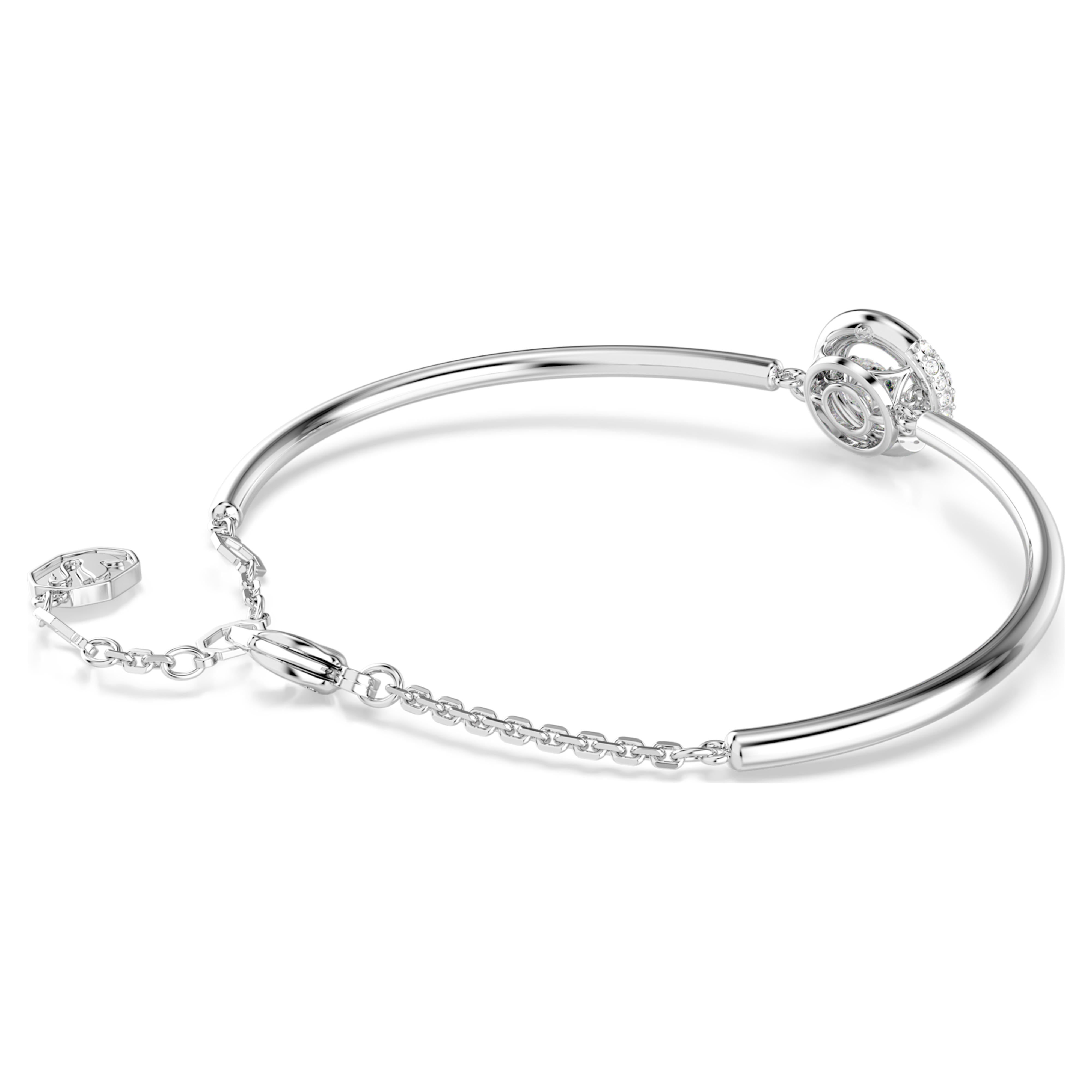 Dextera white rhodium-plated zirconia bangle – Swarovski