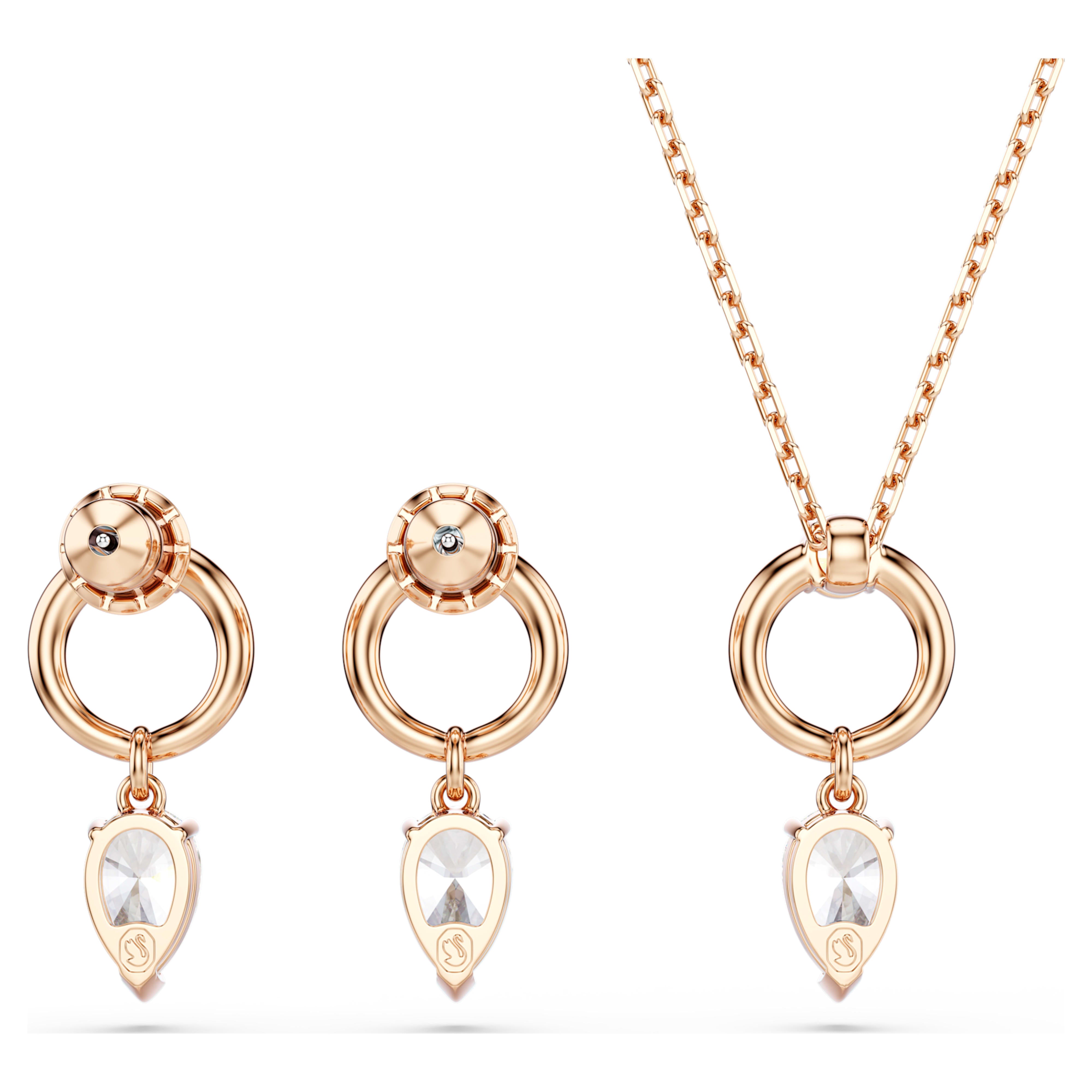 Mesmera pear rose gold set – Swarovski