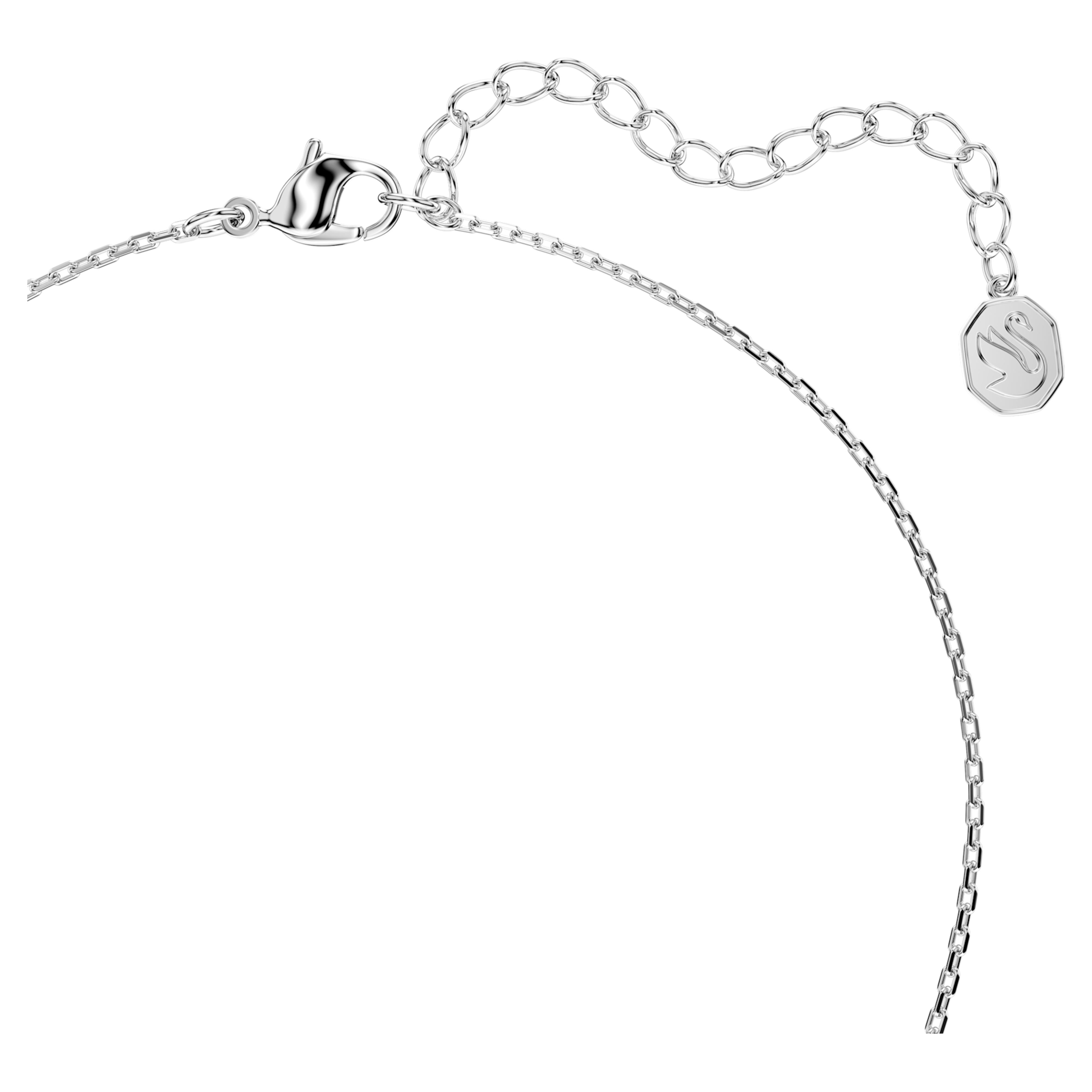 Rhodium-plated pink Bella V pendant – Swarovski