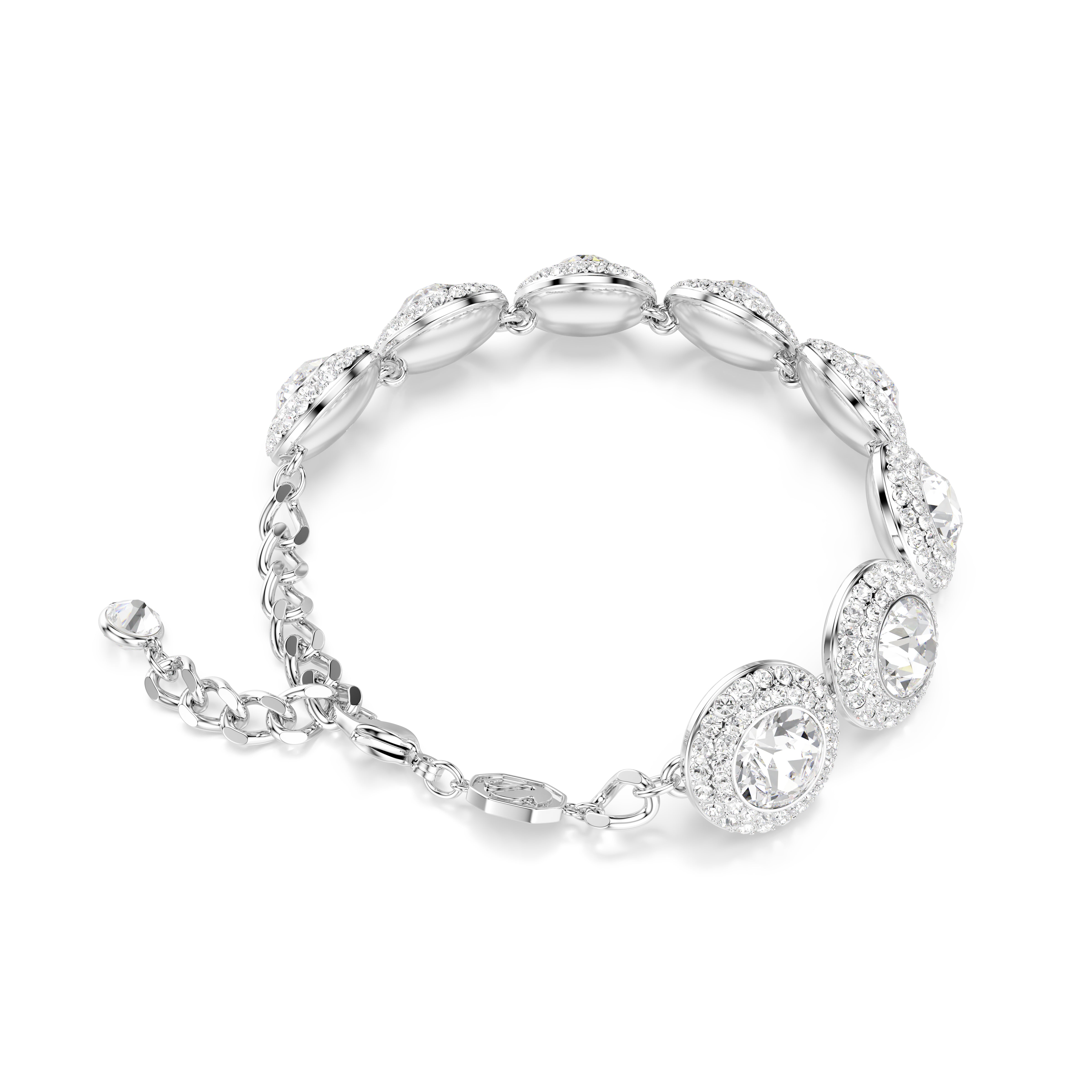 Una Angelic - Round - White Silver - Bracelet - Swarovski