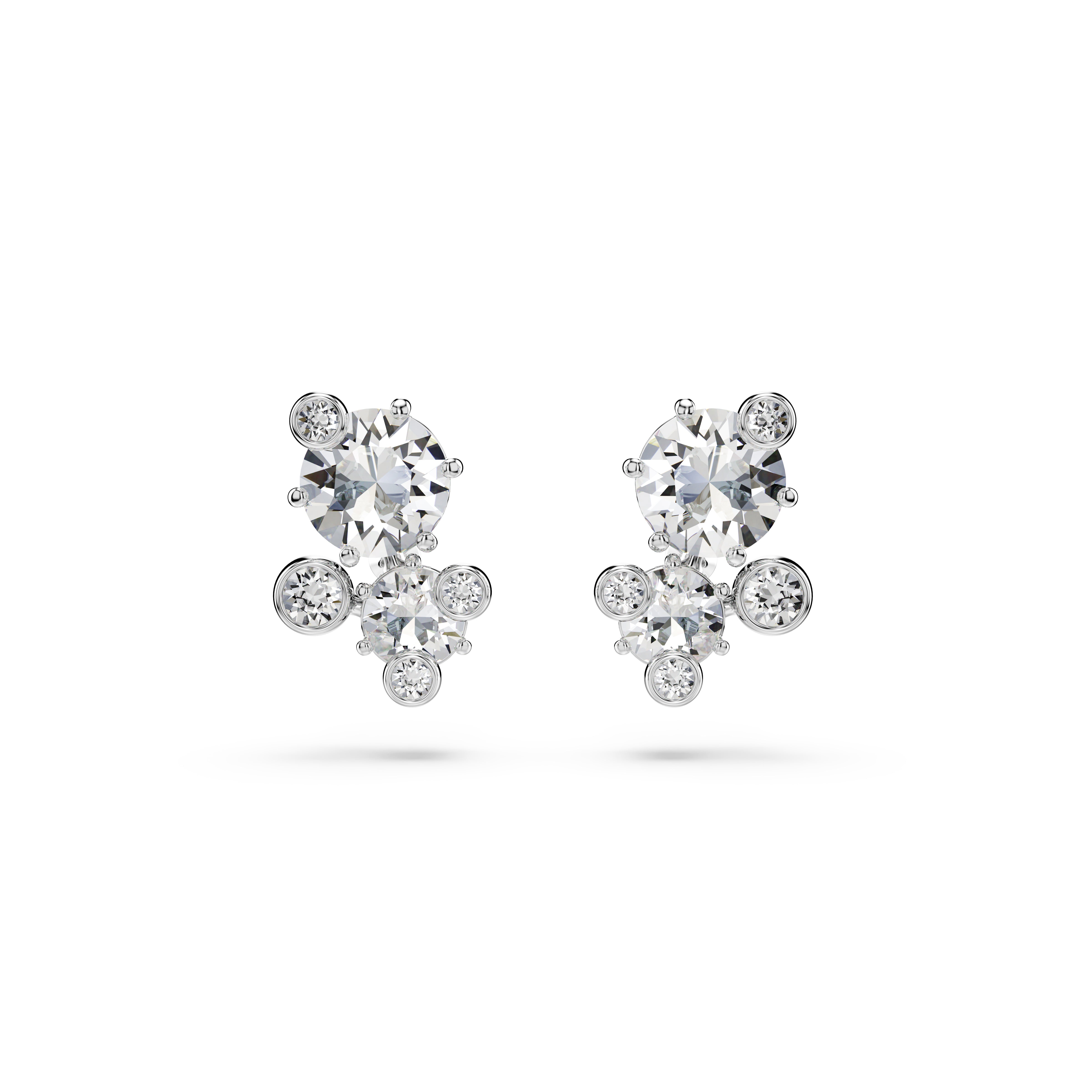 Constella Round White Rhodium Plated Set – Swarovski